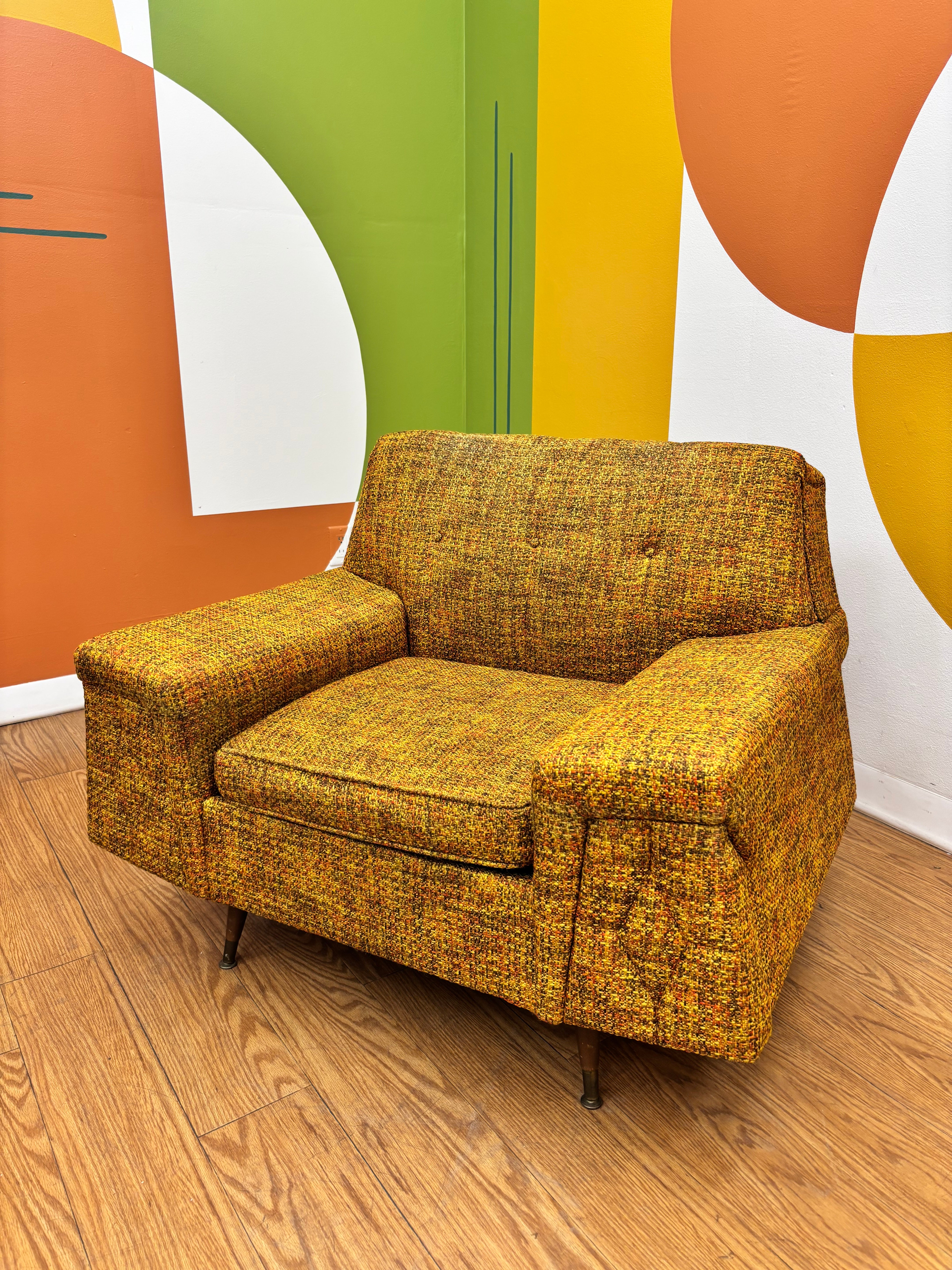 Yellow Tweed Armchair