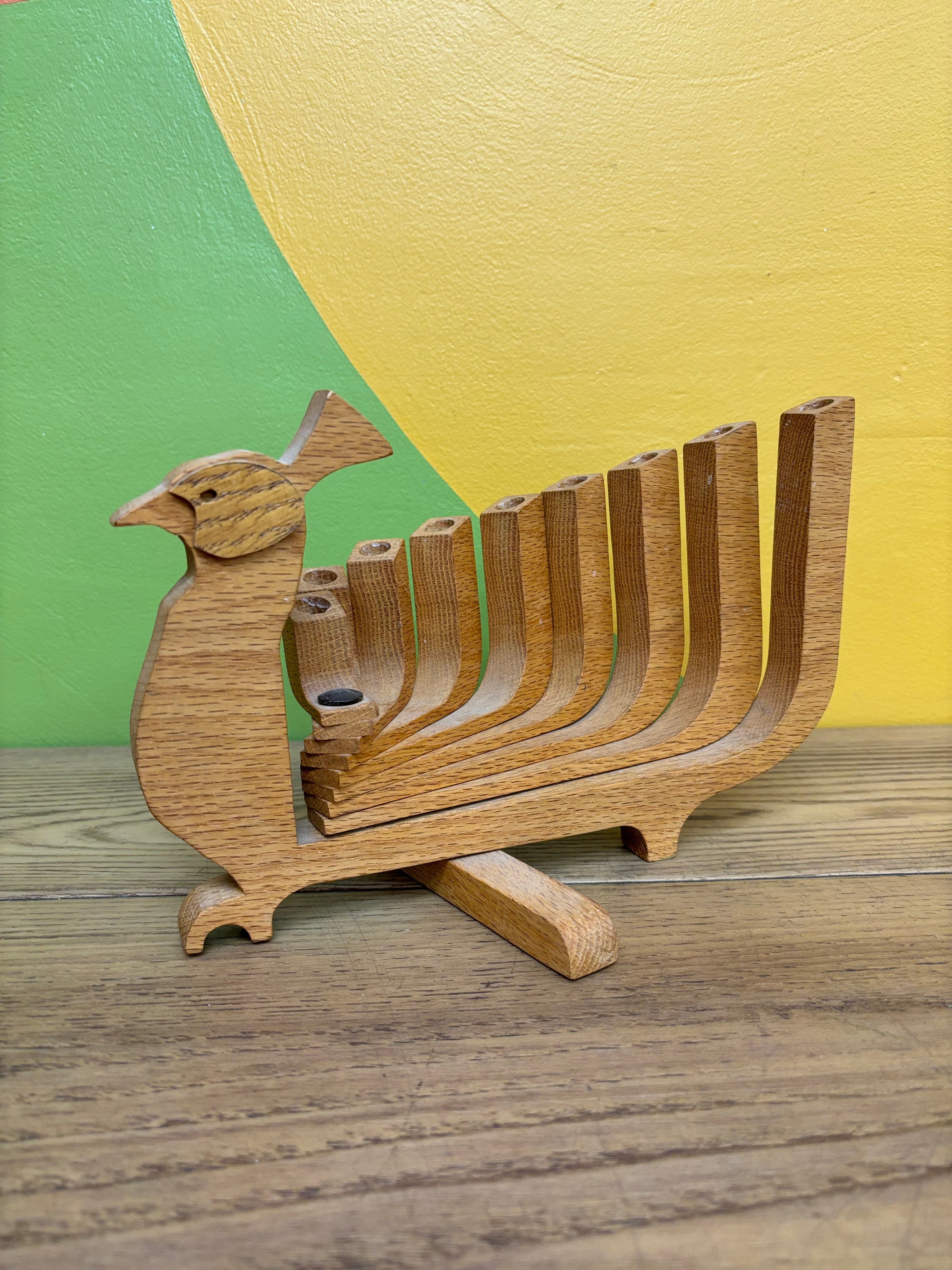 Wood Bird Candelabra