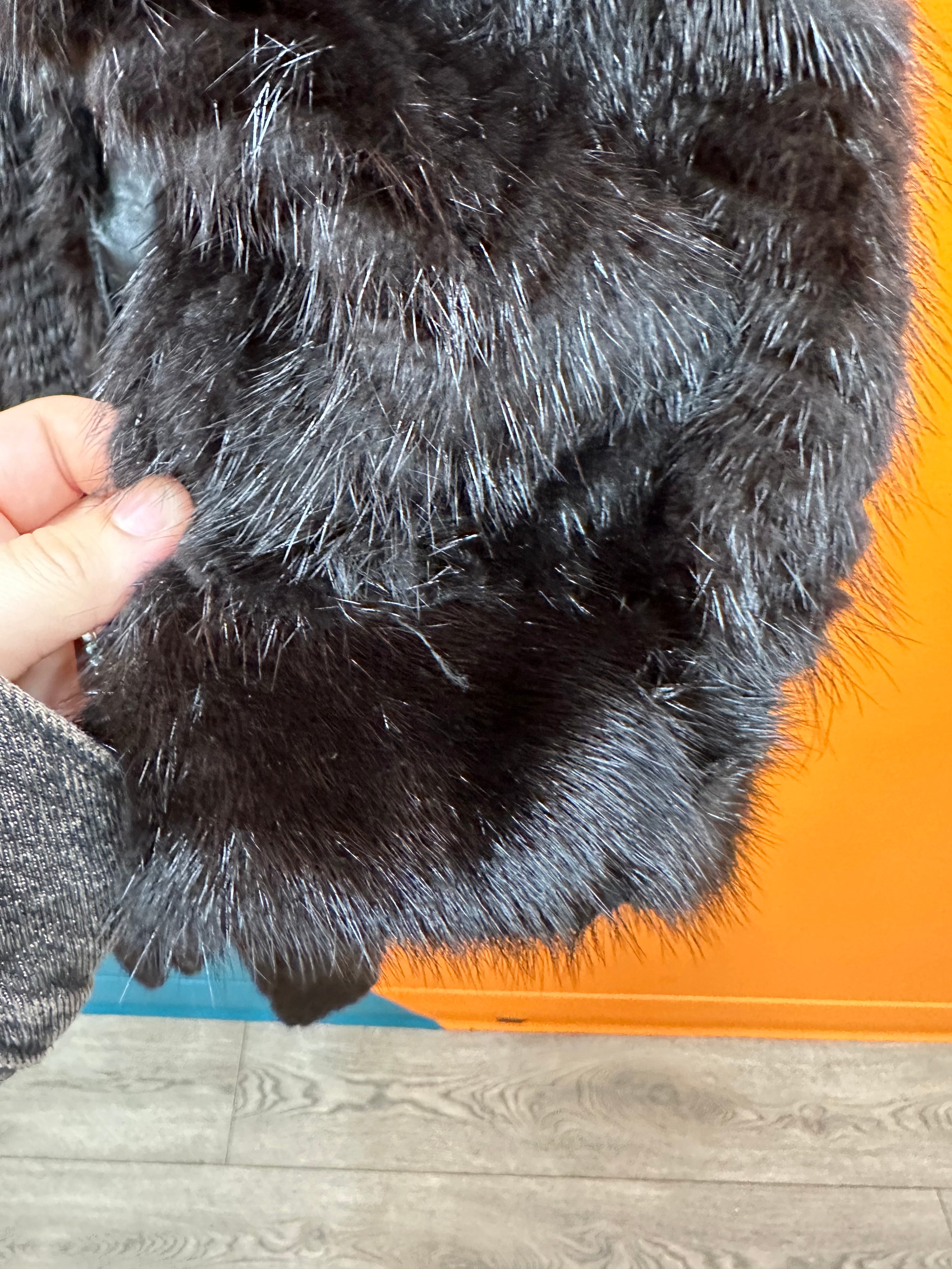 Black Reversible Custom Real Mink Fur Coat