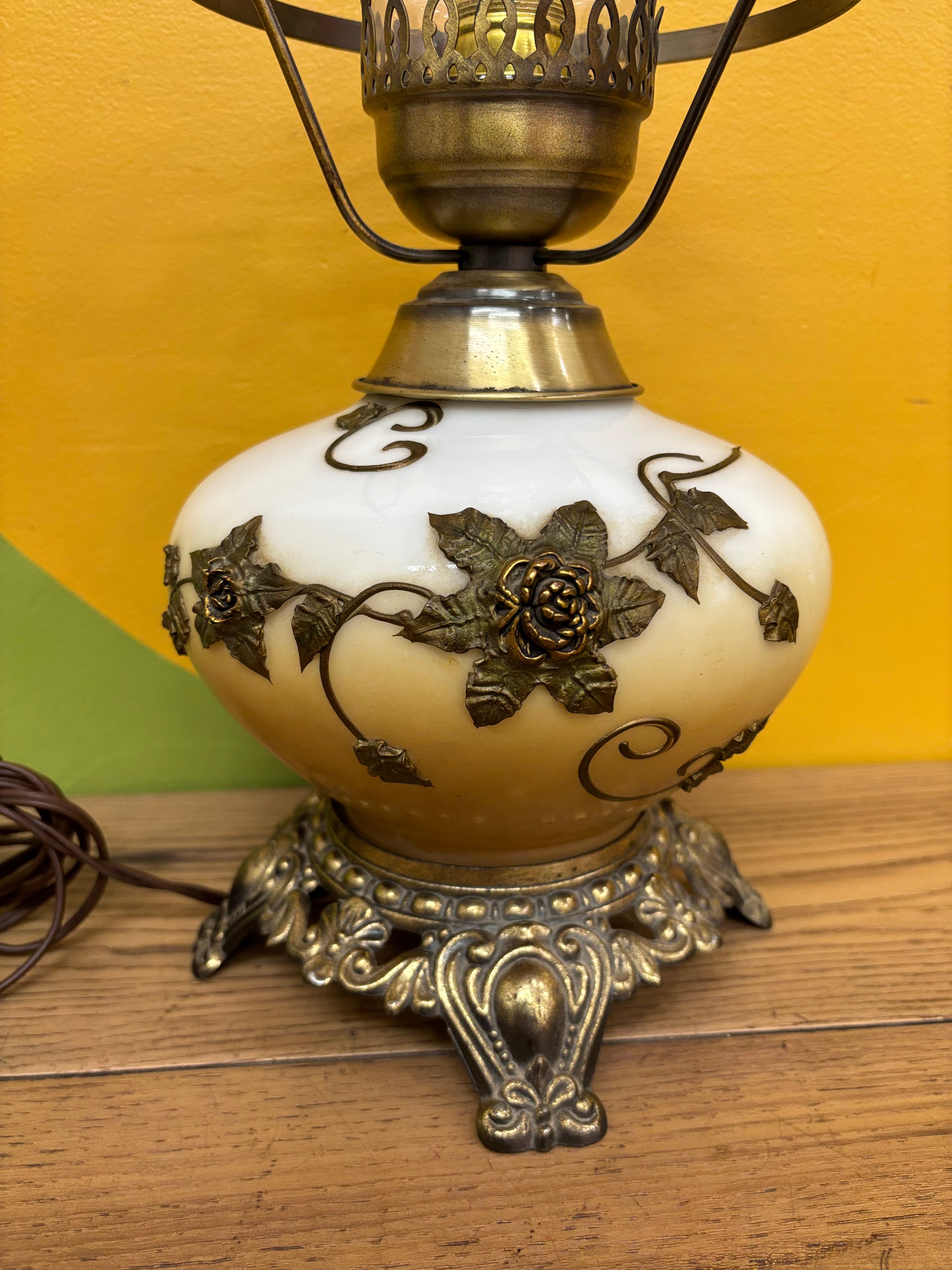 Glass Hurricane Table Lamp