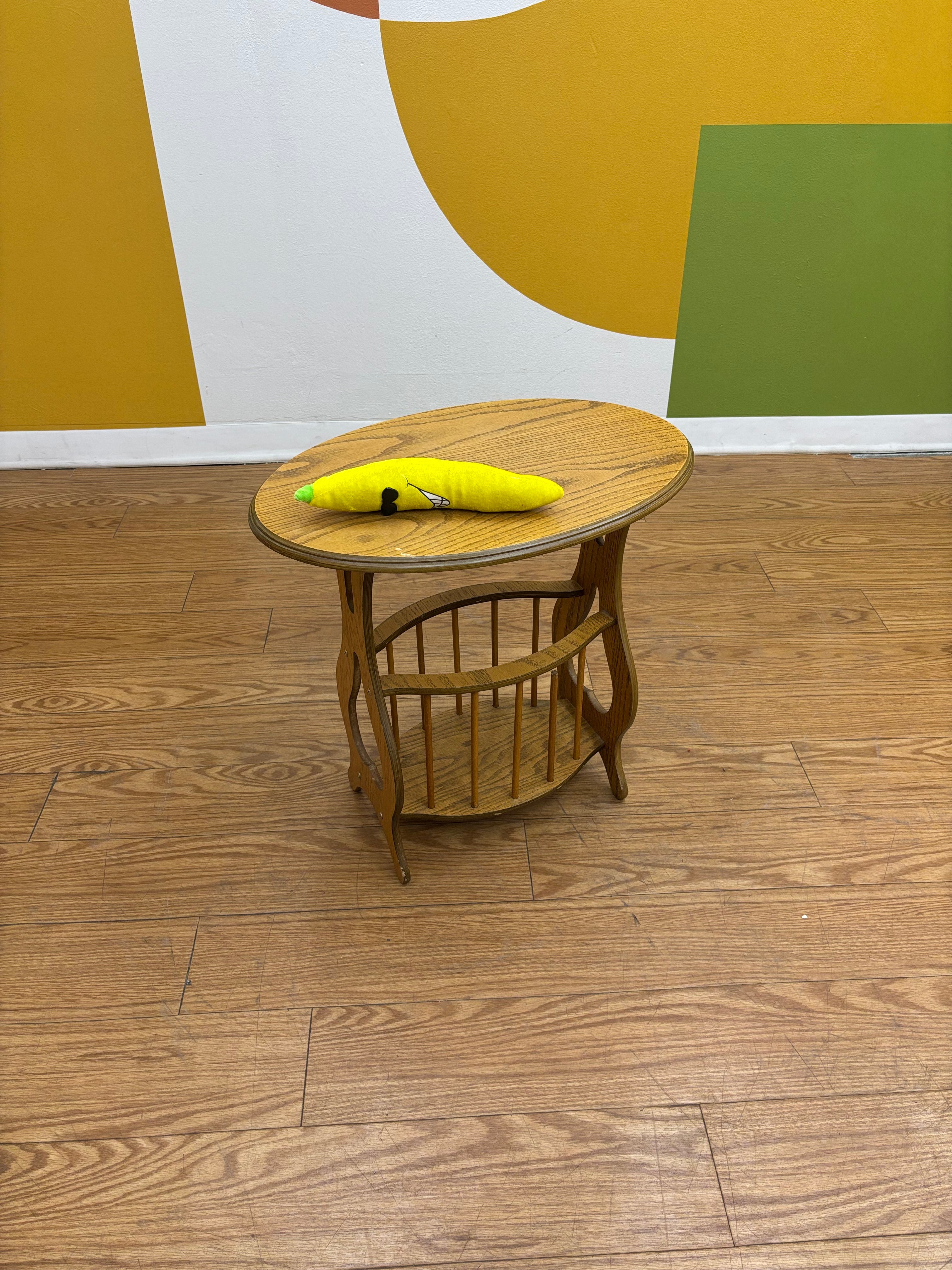 Wood End Table with Bottom Storage