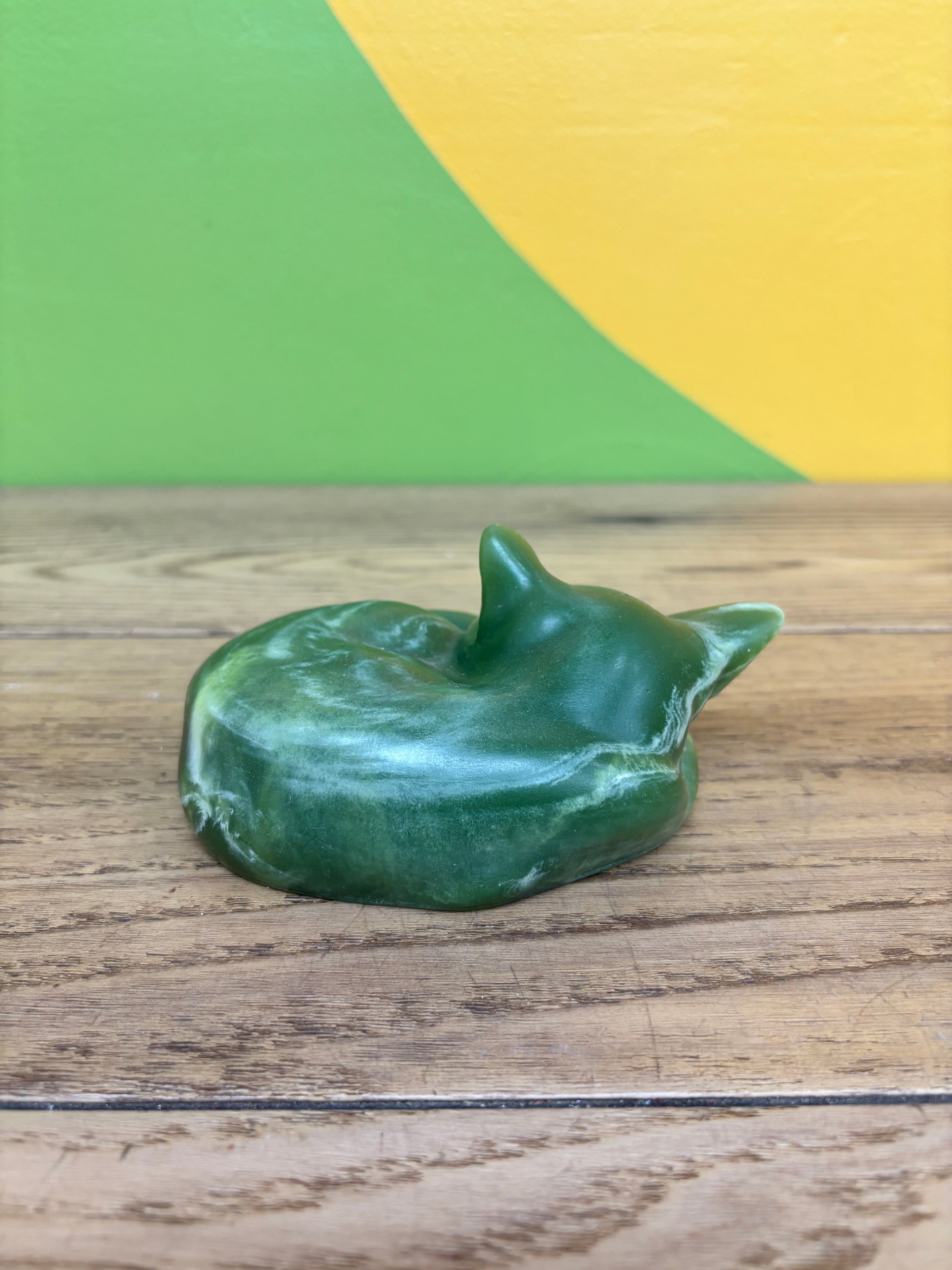 Green Cat Statue