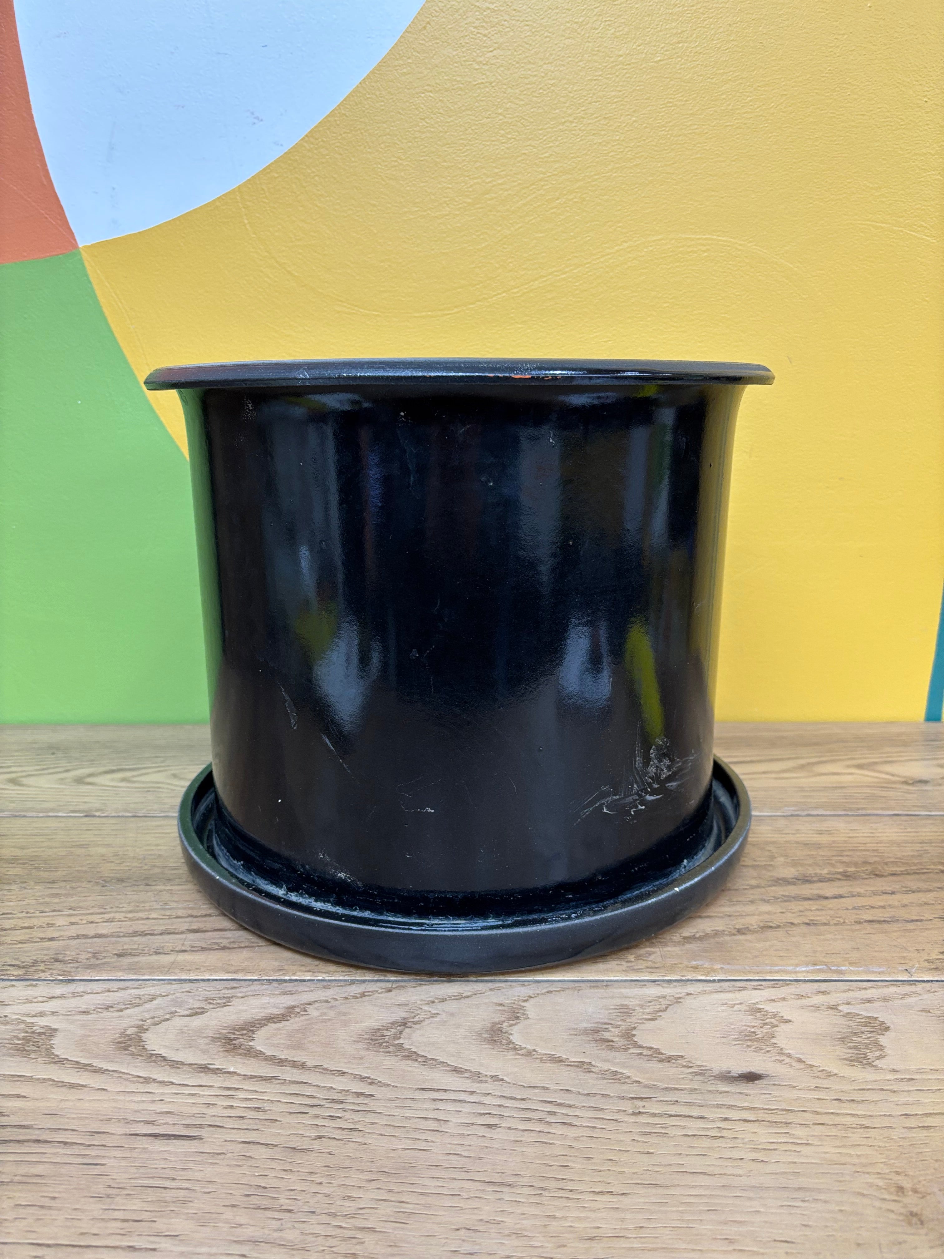 Black Ceramic Planter