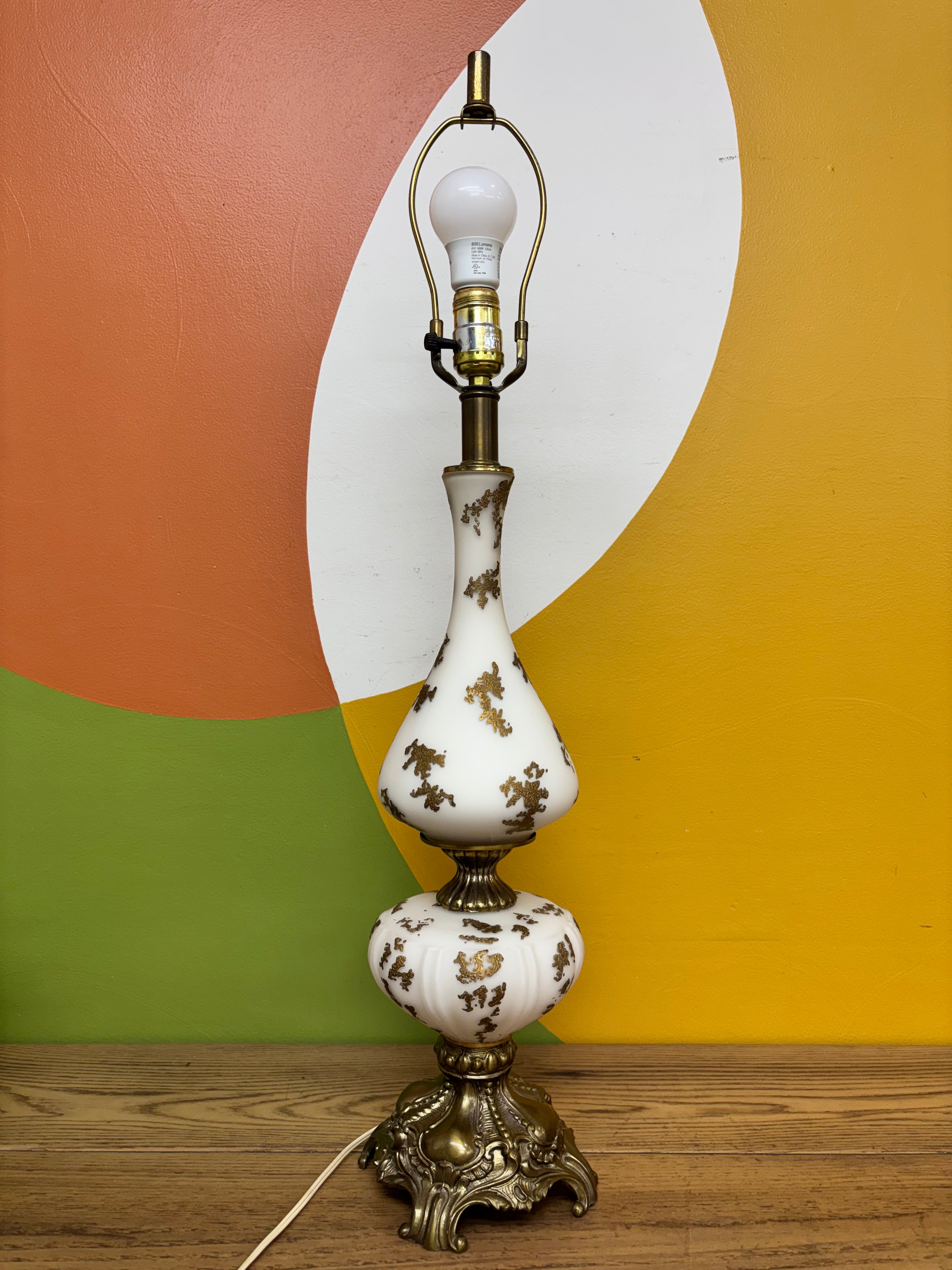 Milk Glass Table Lamp