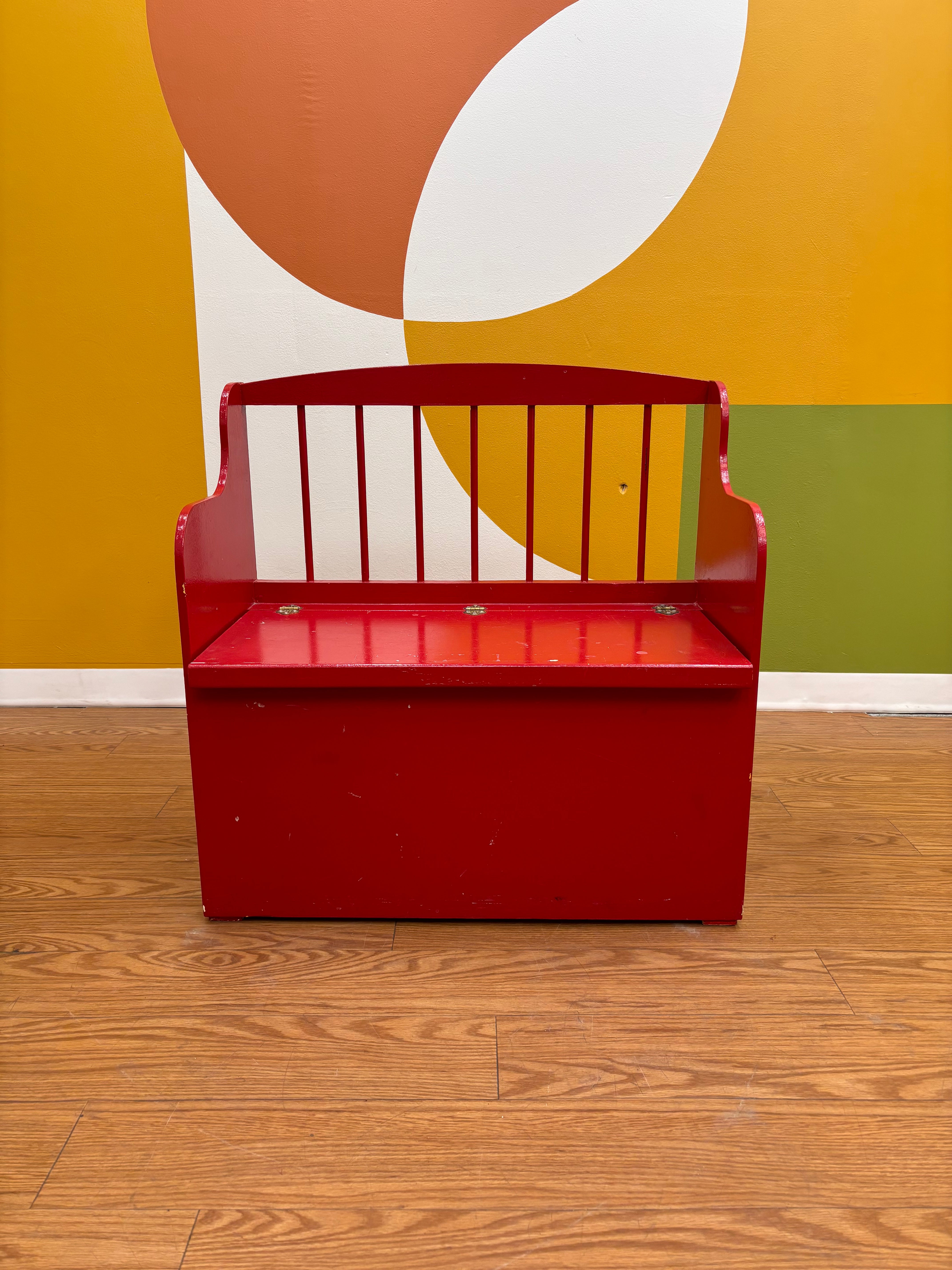 Red Wood Bench