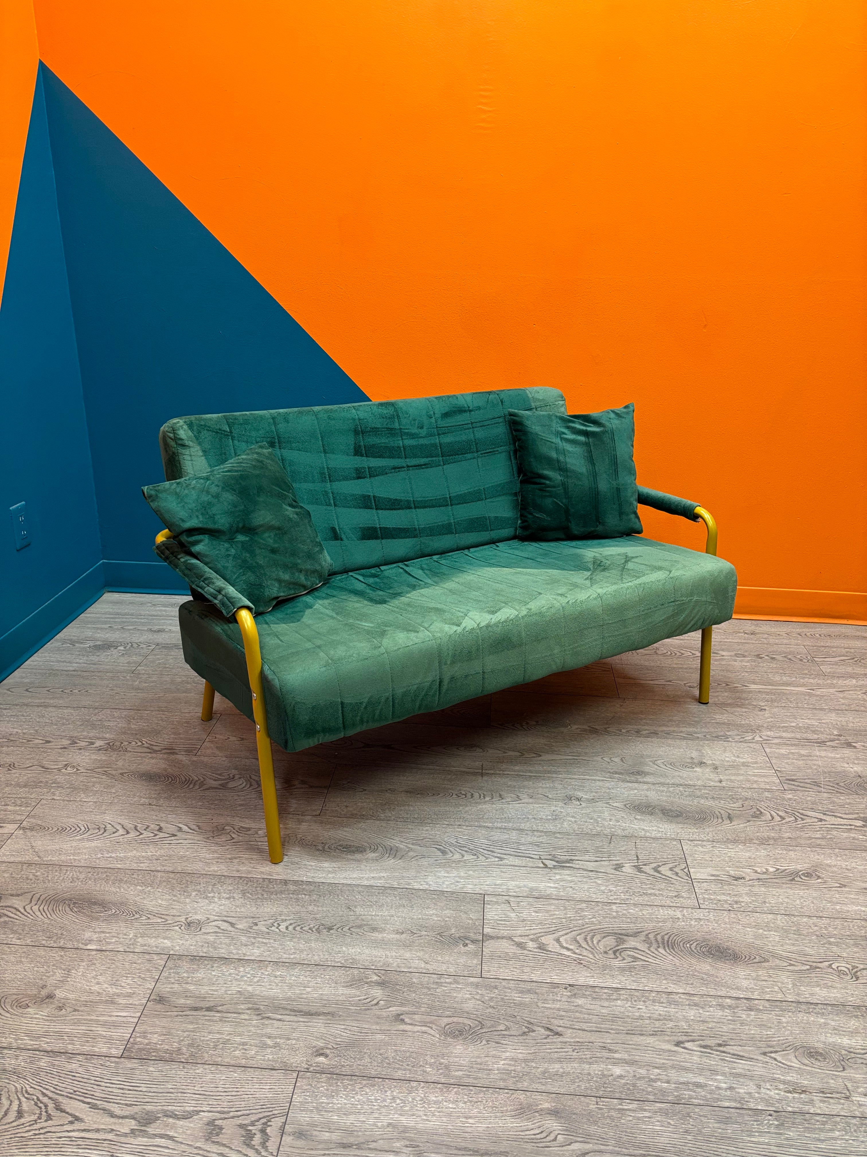 Small Green Velvet Loveseat