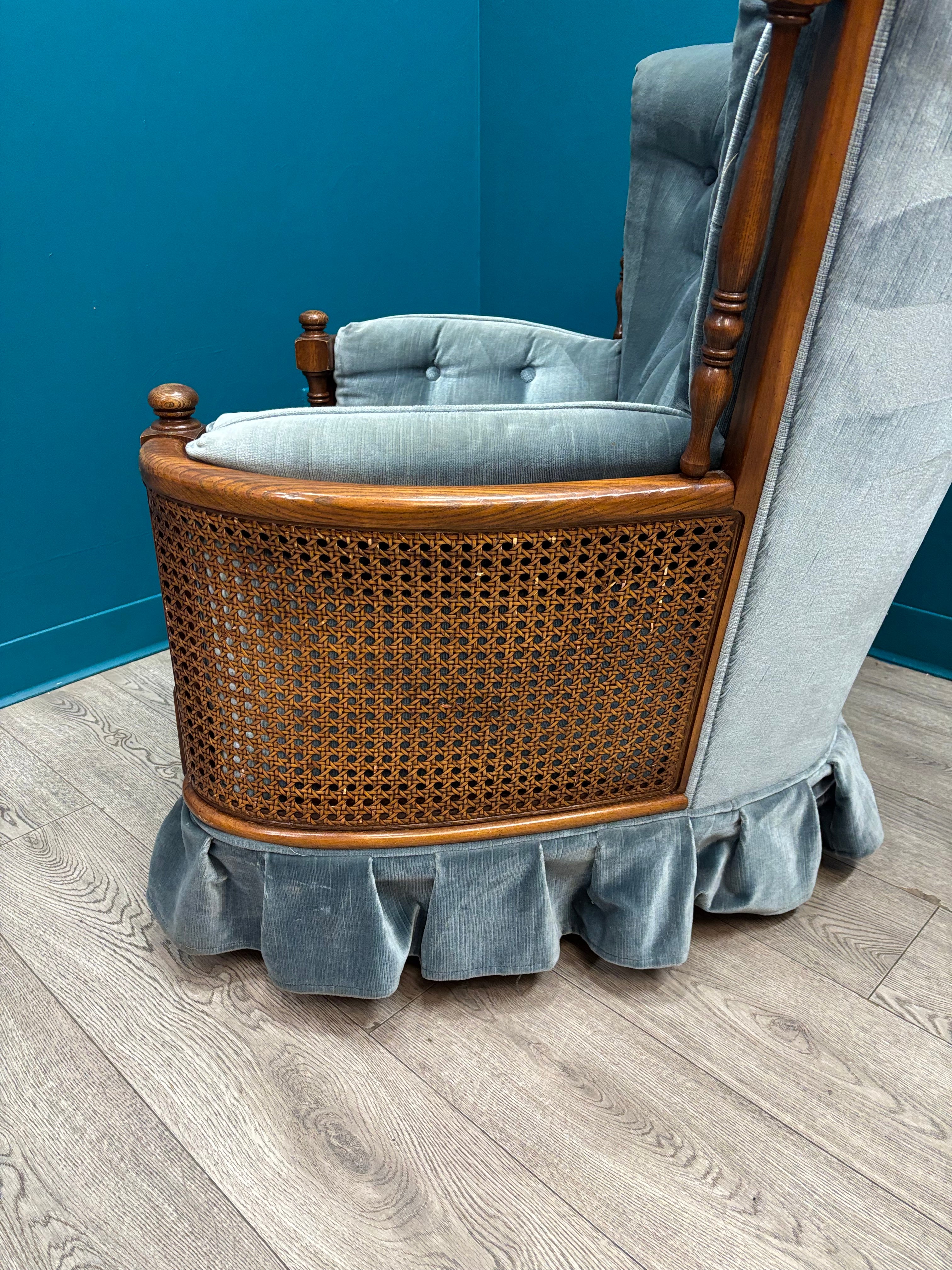 Blue Tufted Accent Chair