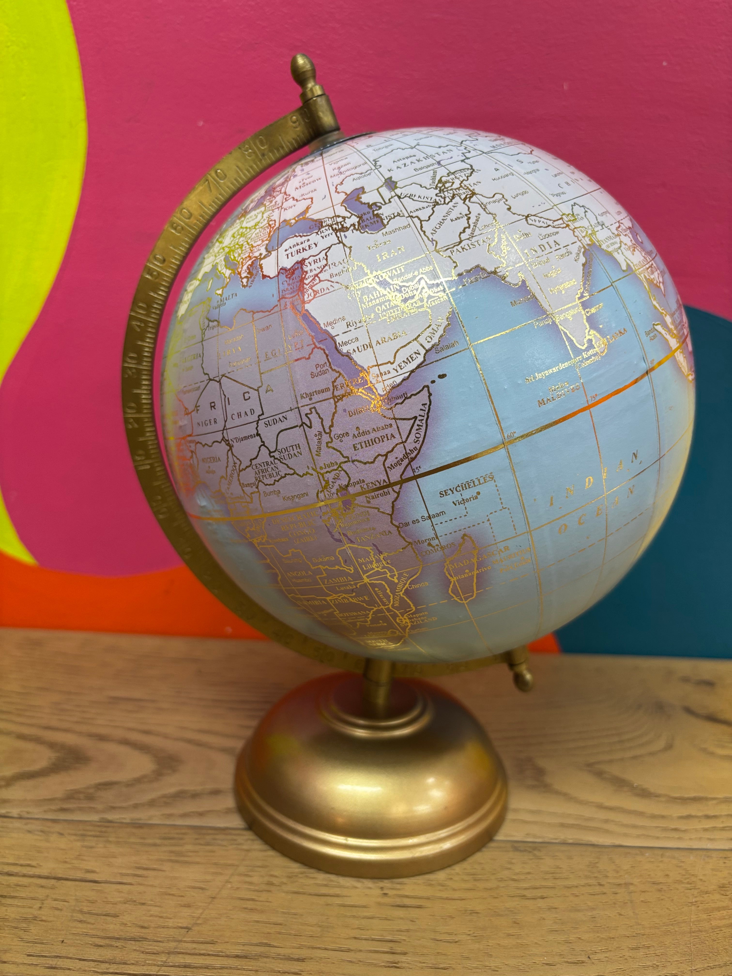 Small Blue & Gold Globe