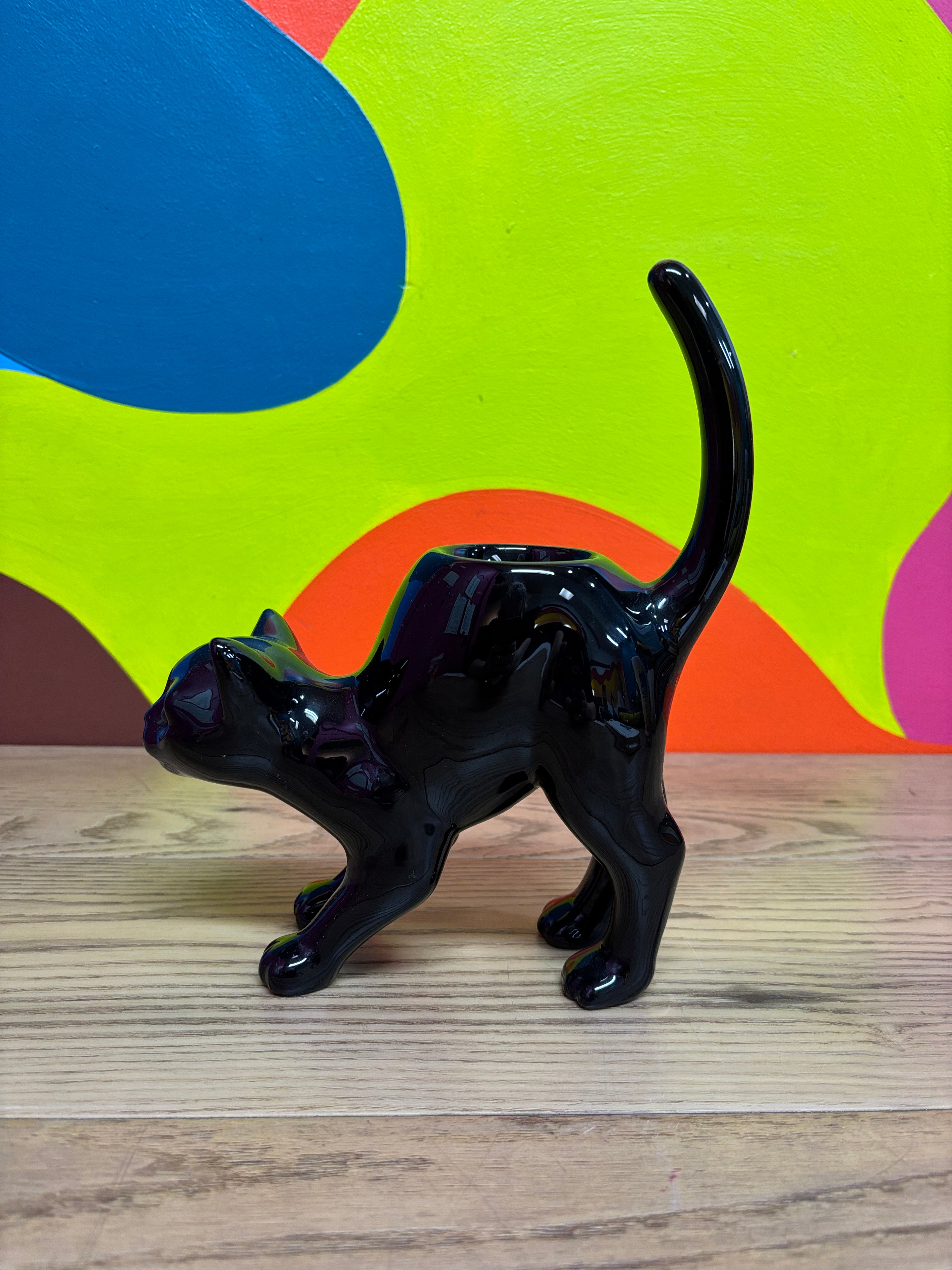 Black Cat Candle Holder