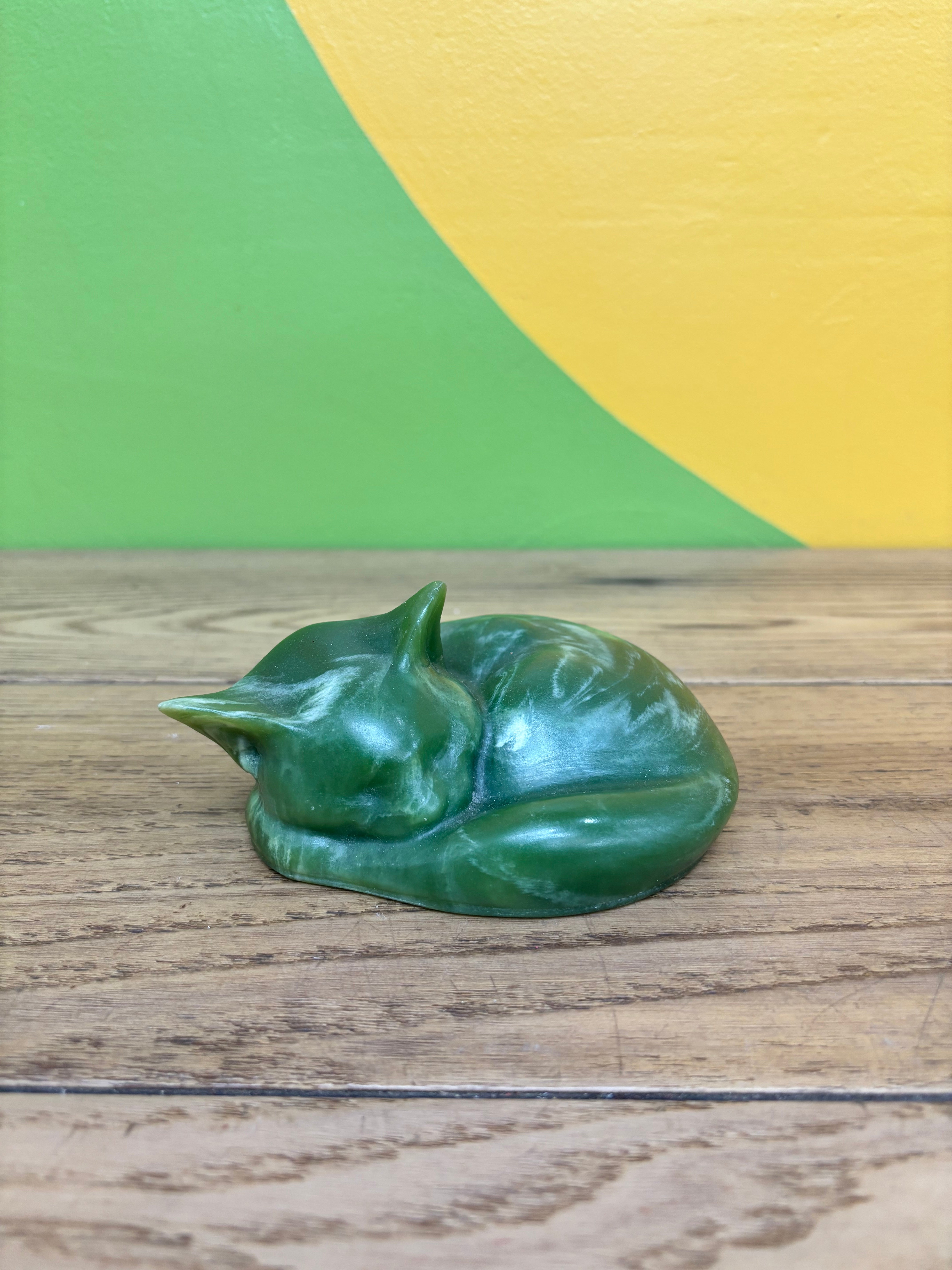Green Cat Statue