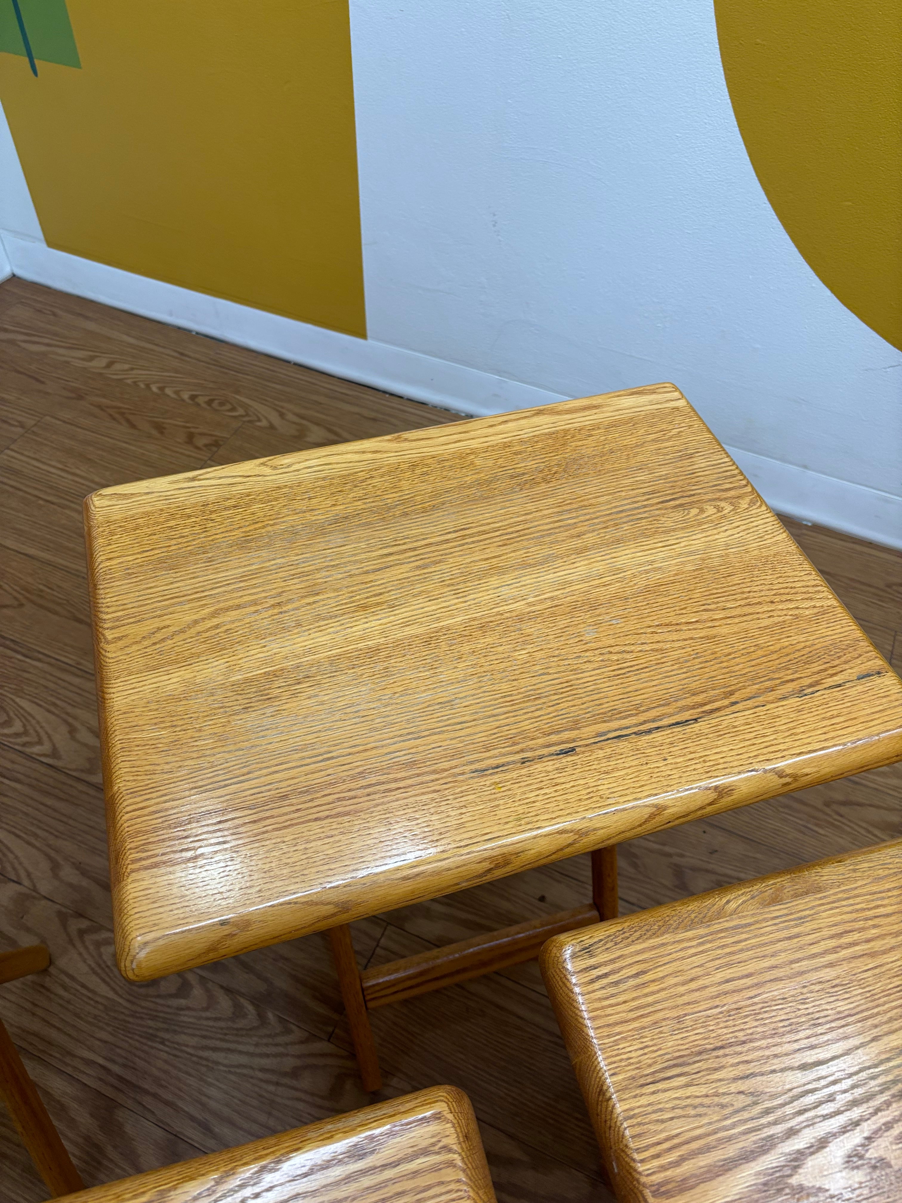 Set of 4 Wood TV Trays
