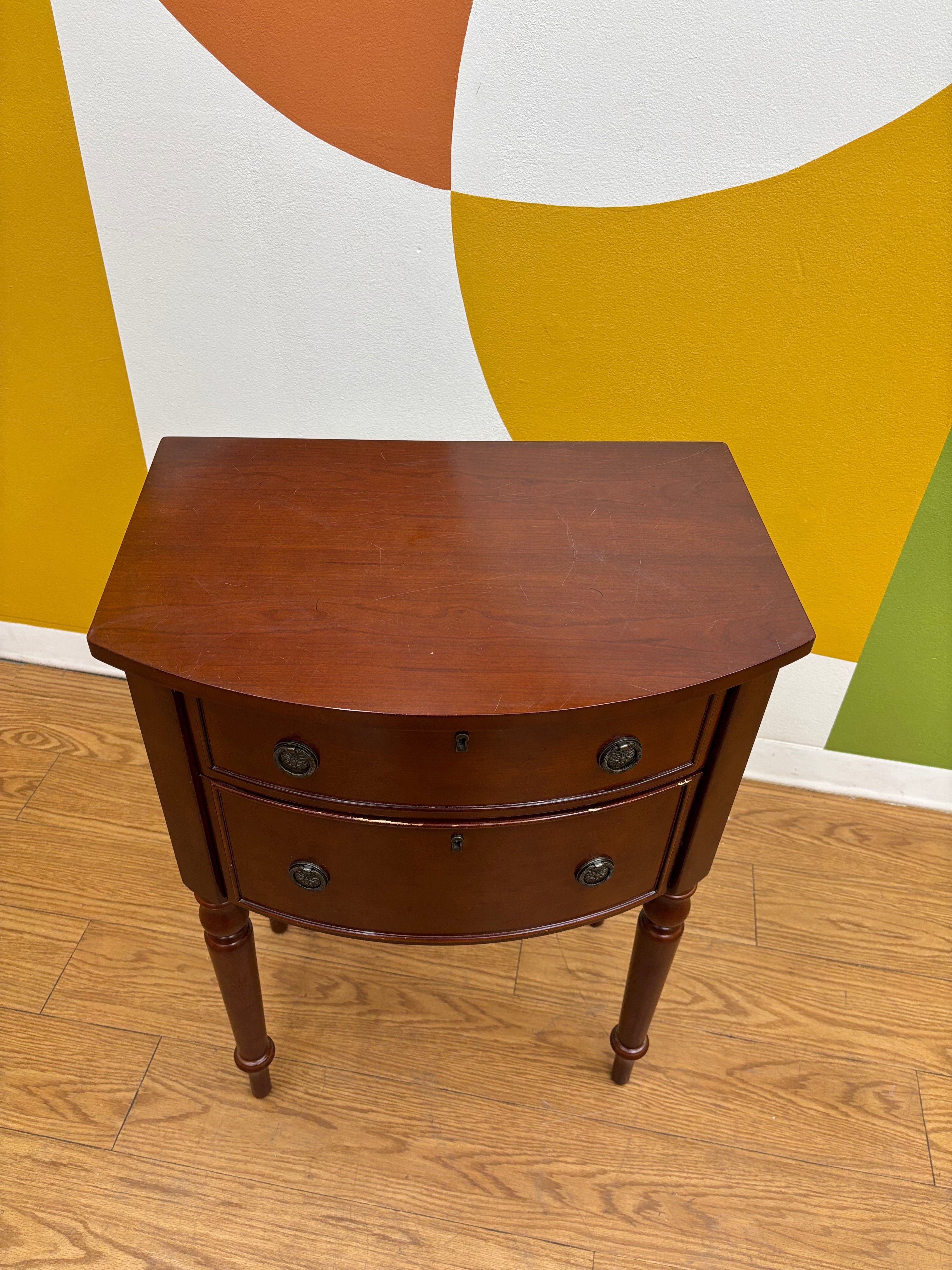 Wood Side Table with Drawers