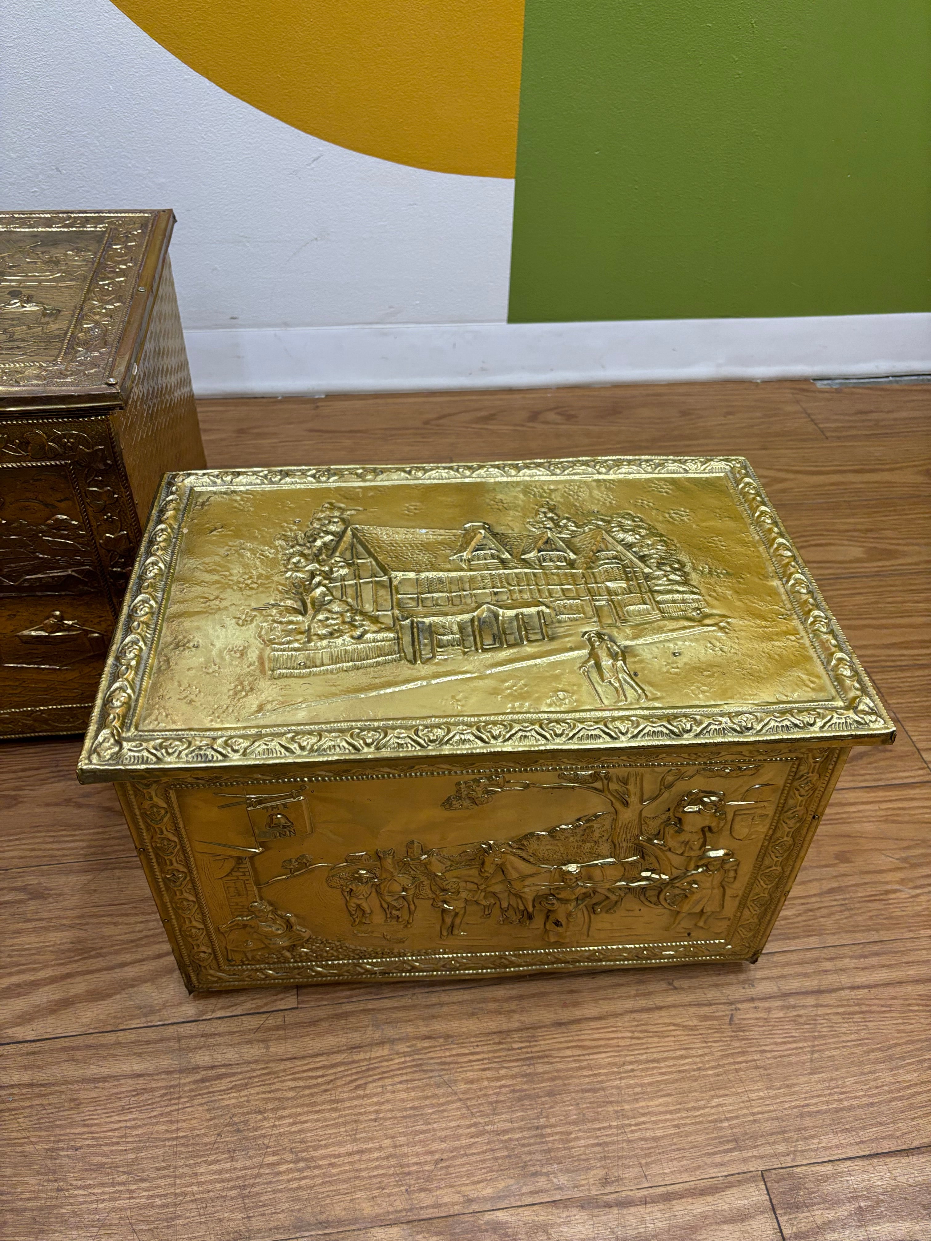 (2) Gold Tone Boxes