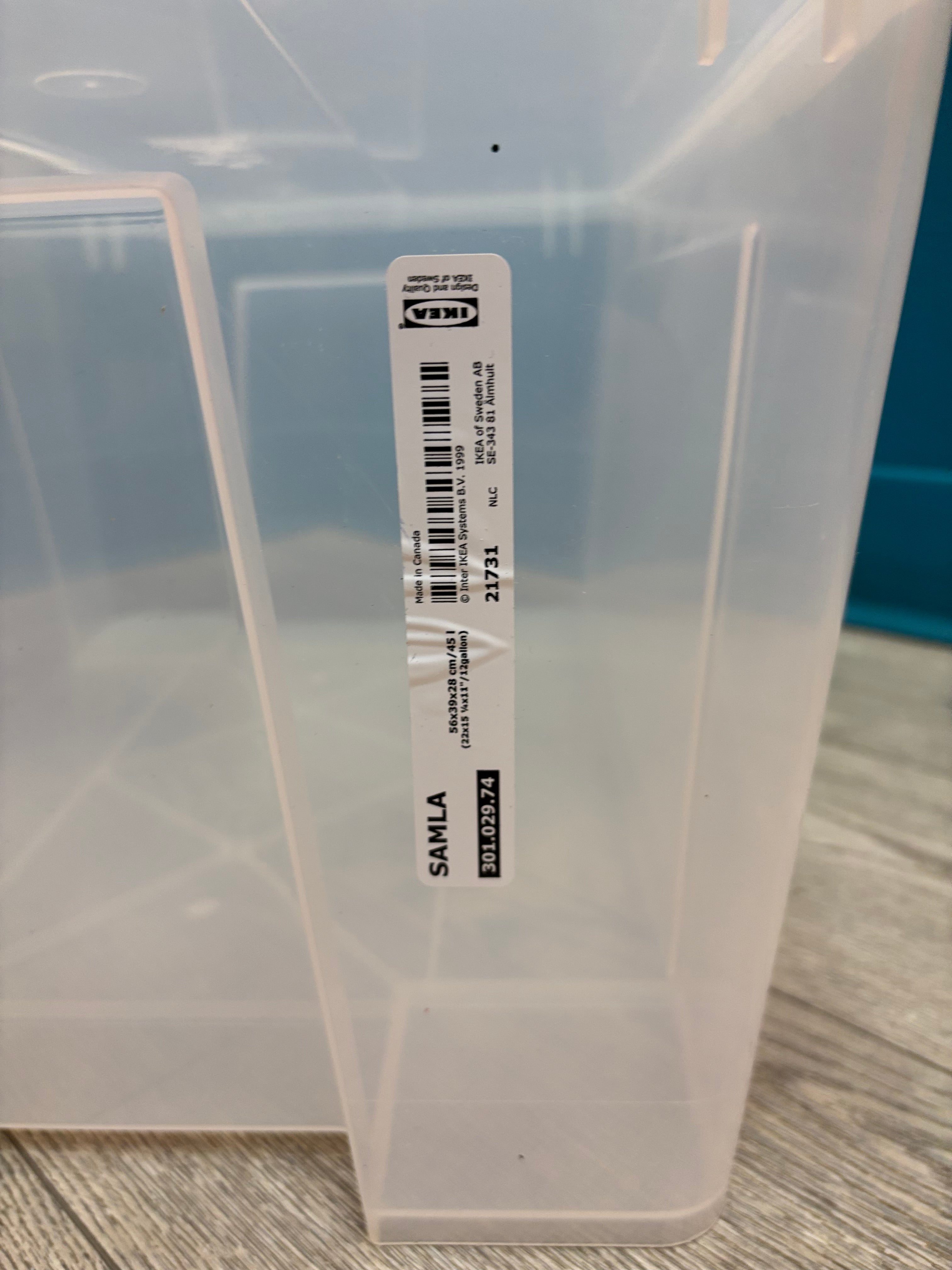 Clear Ikea Storage Bin (SAMLA)