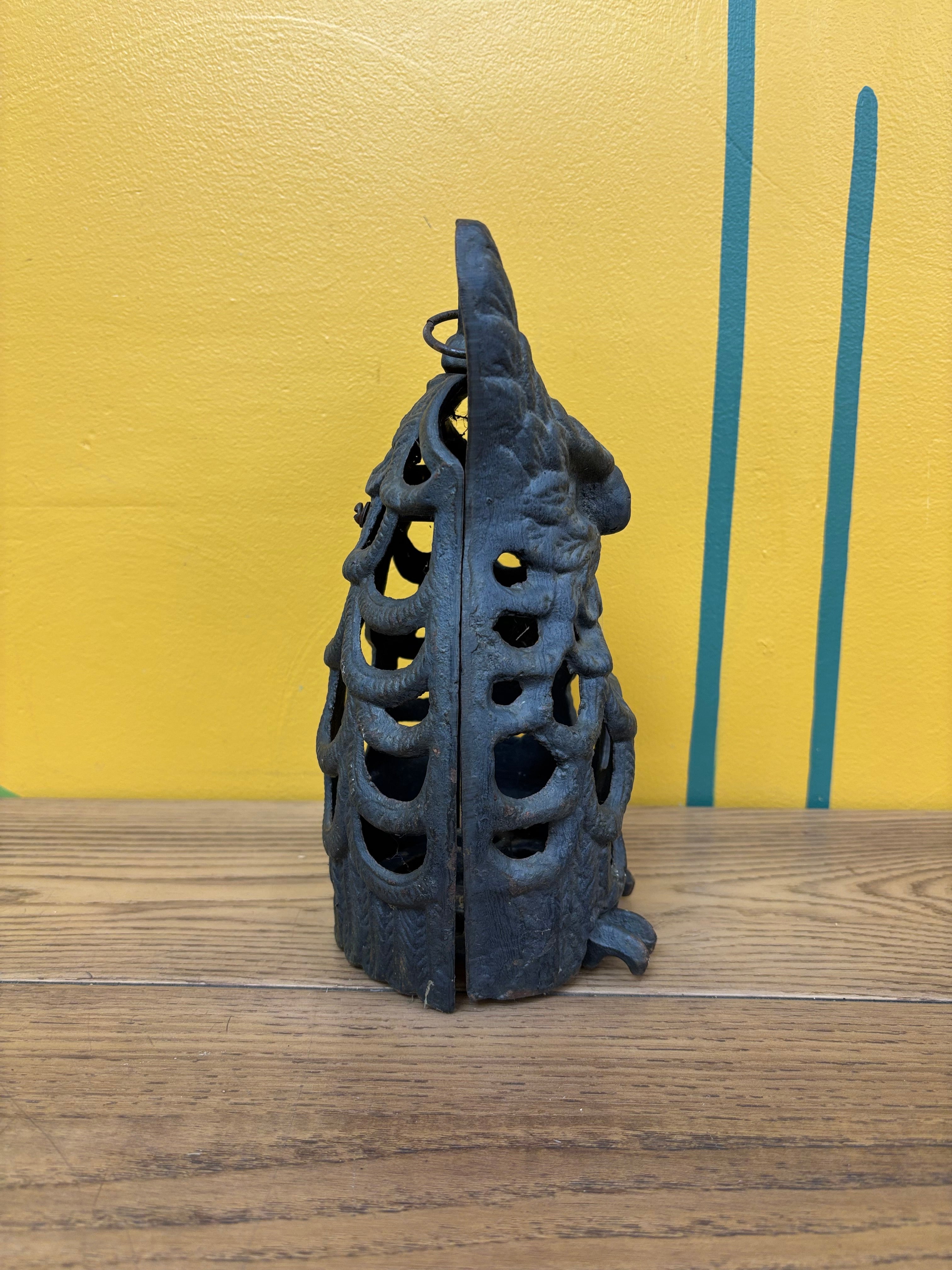 Cast Iron Owl Lantern Candle Holder