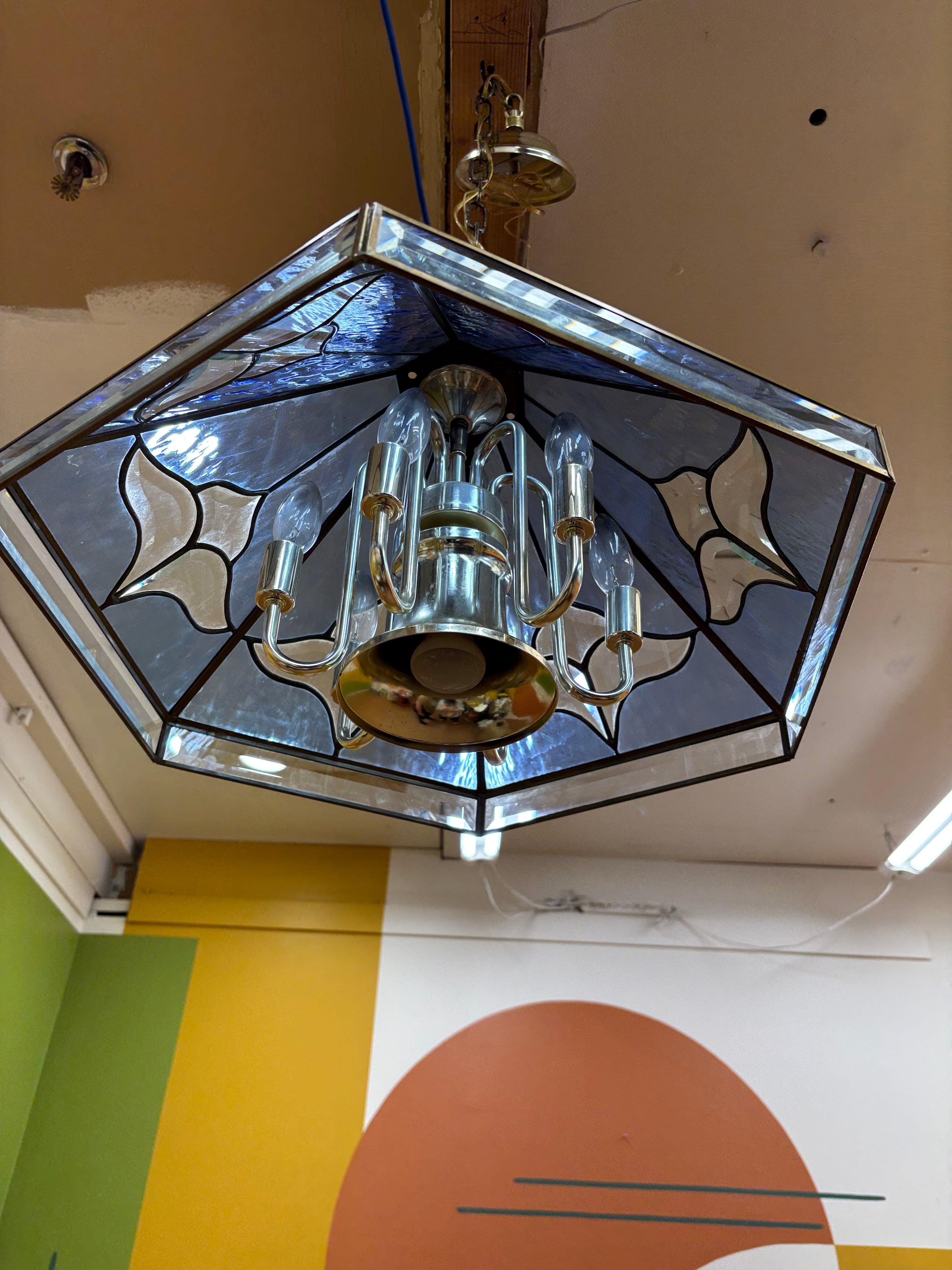 Blue Stained Glass Light