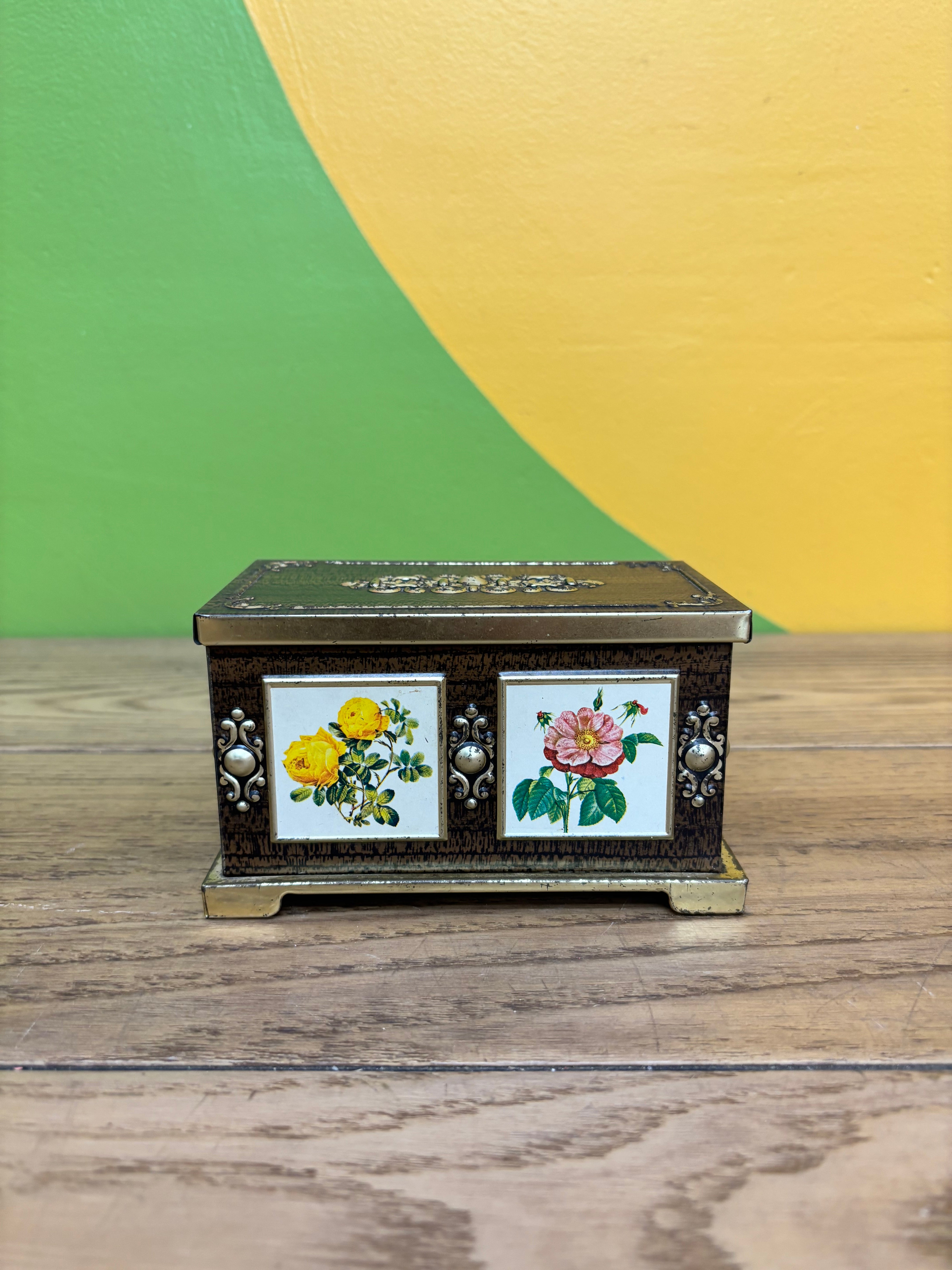 Floral Metal Tin
