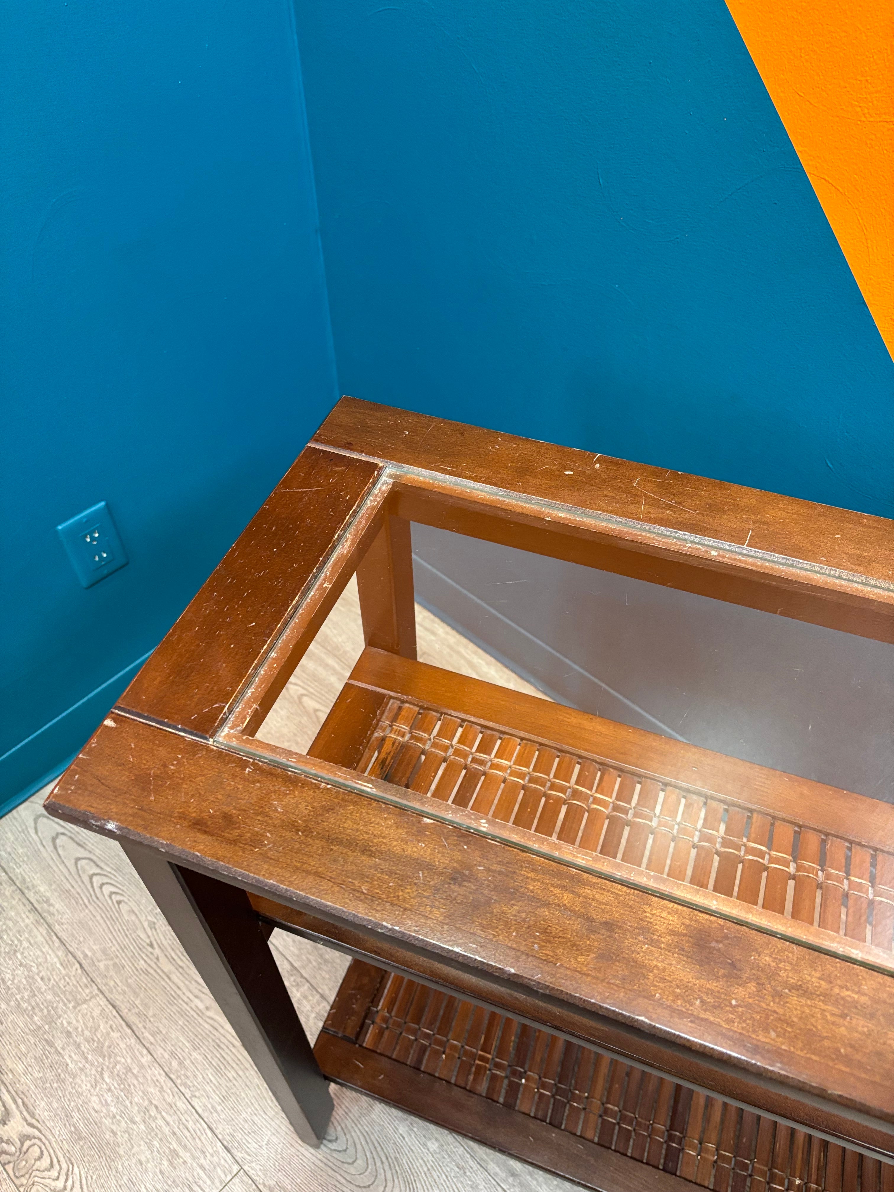 Wood & Glass Console Table