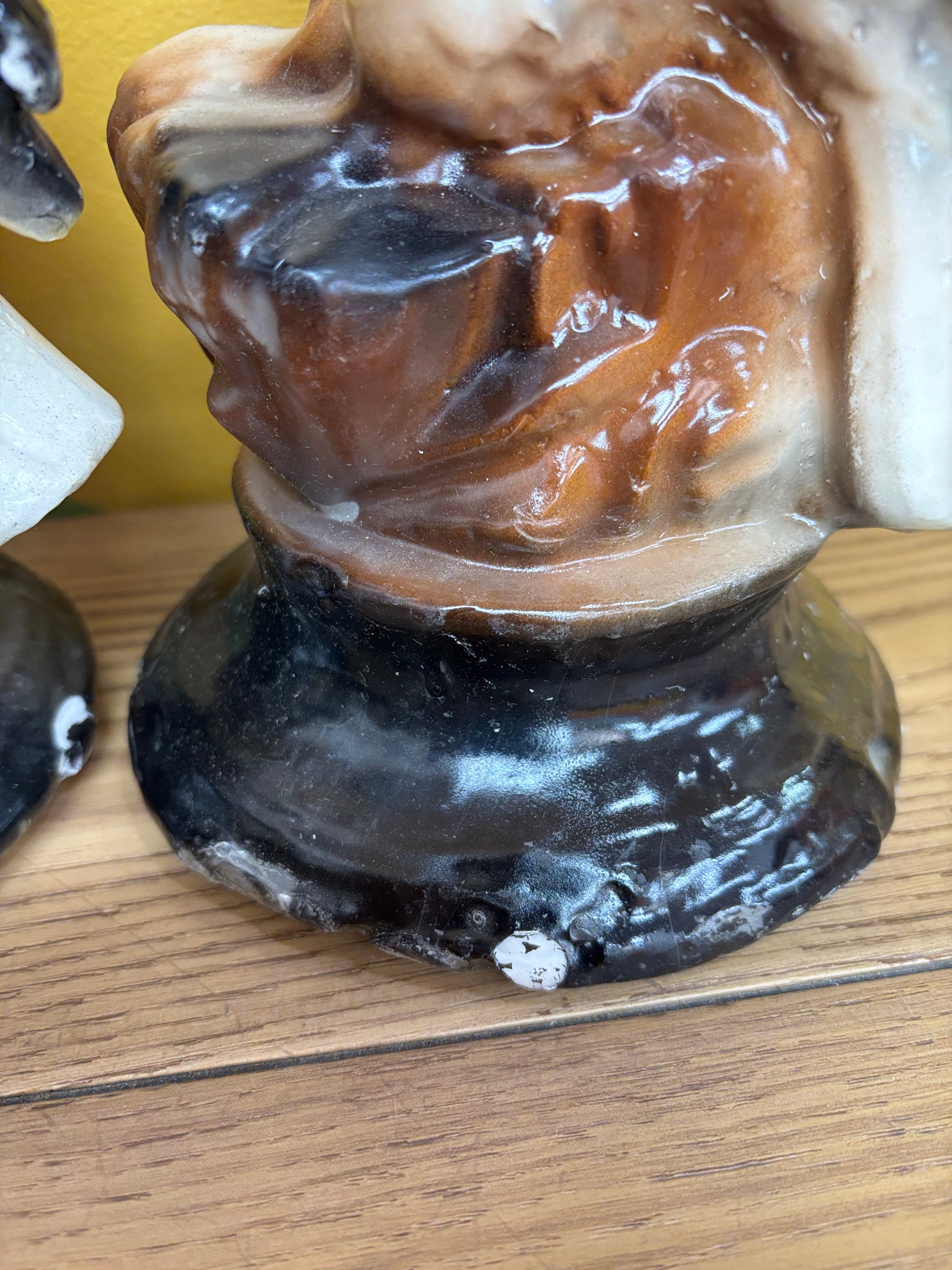 (2) Eagle Candle Sculptures