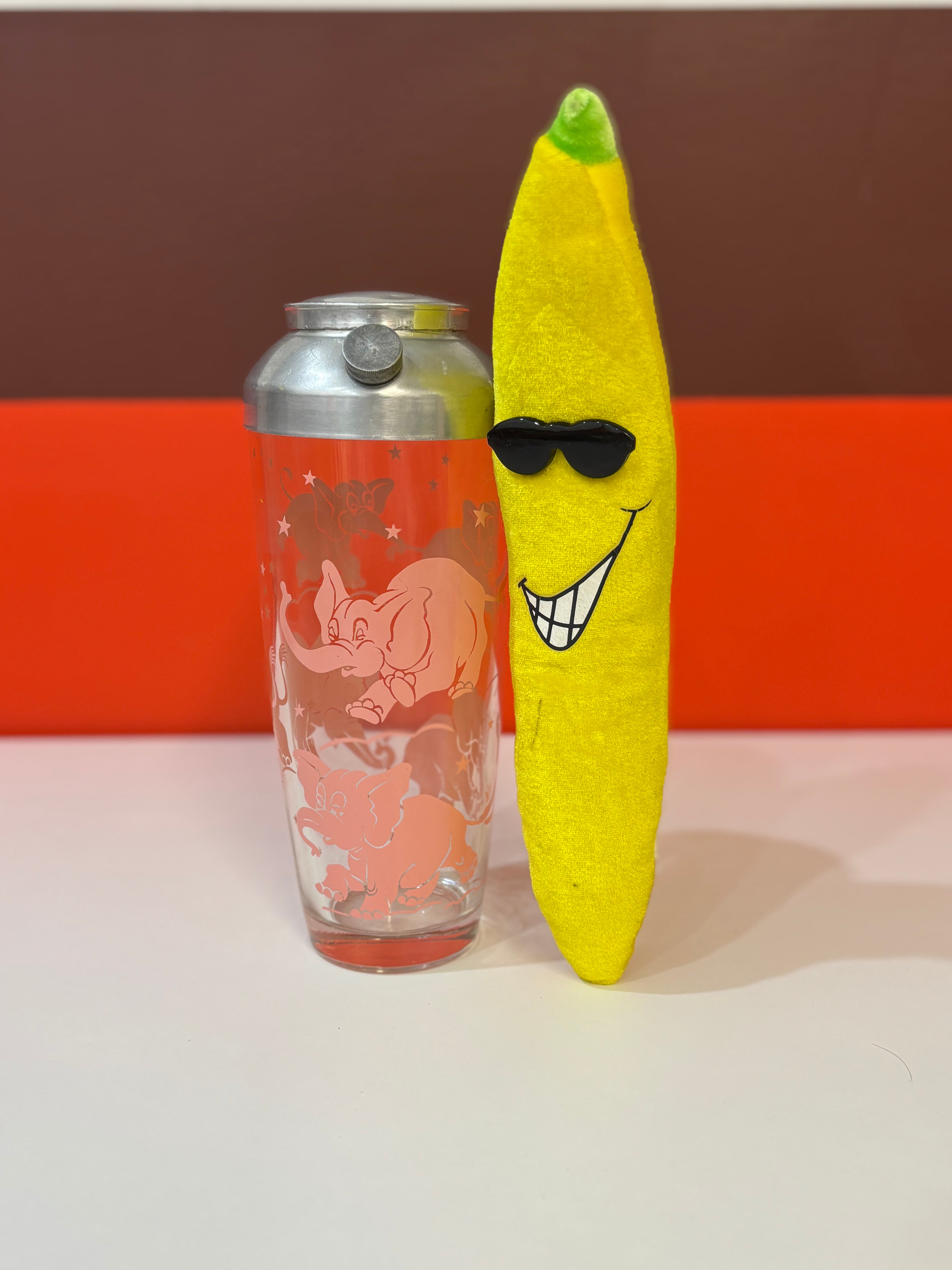 Hazel Atlas Pink Elephant Cocktail Shaker