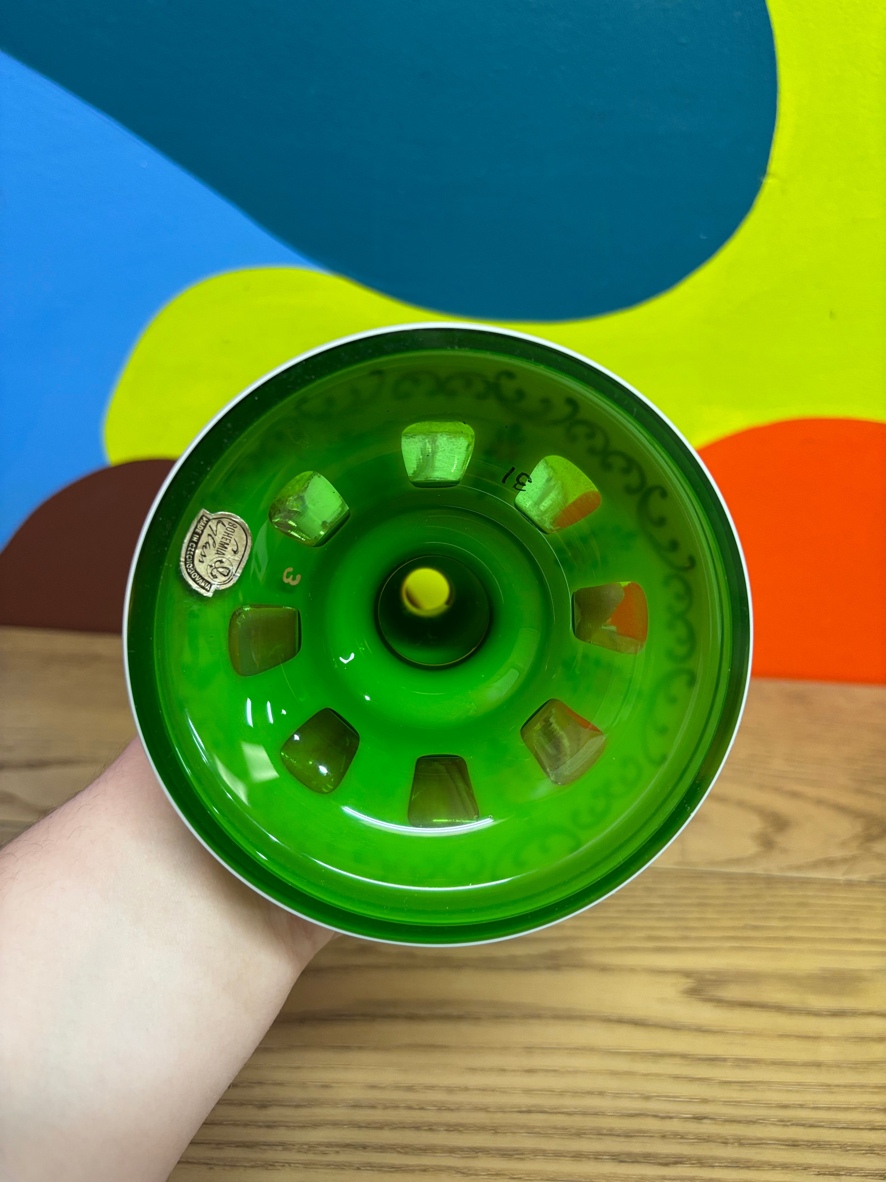 Czech Glass Candle Holder (2 available)