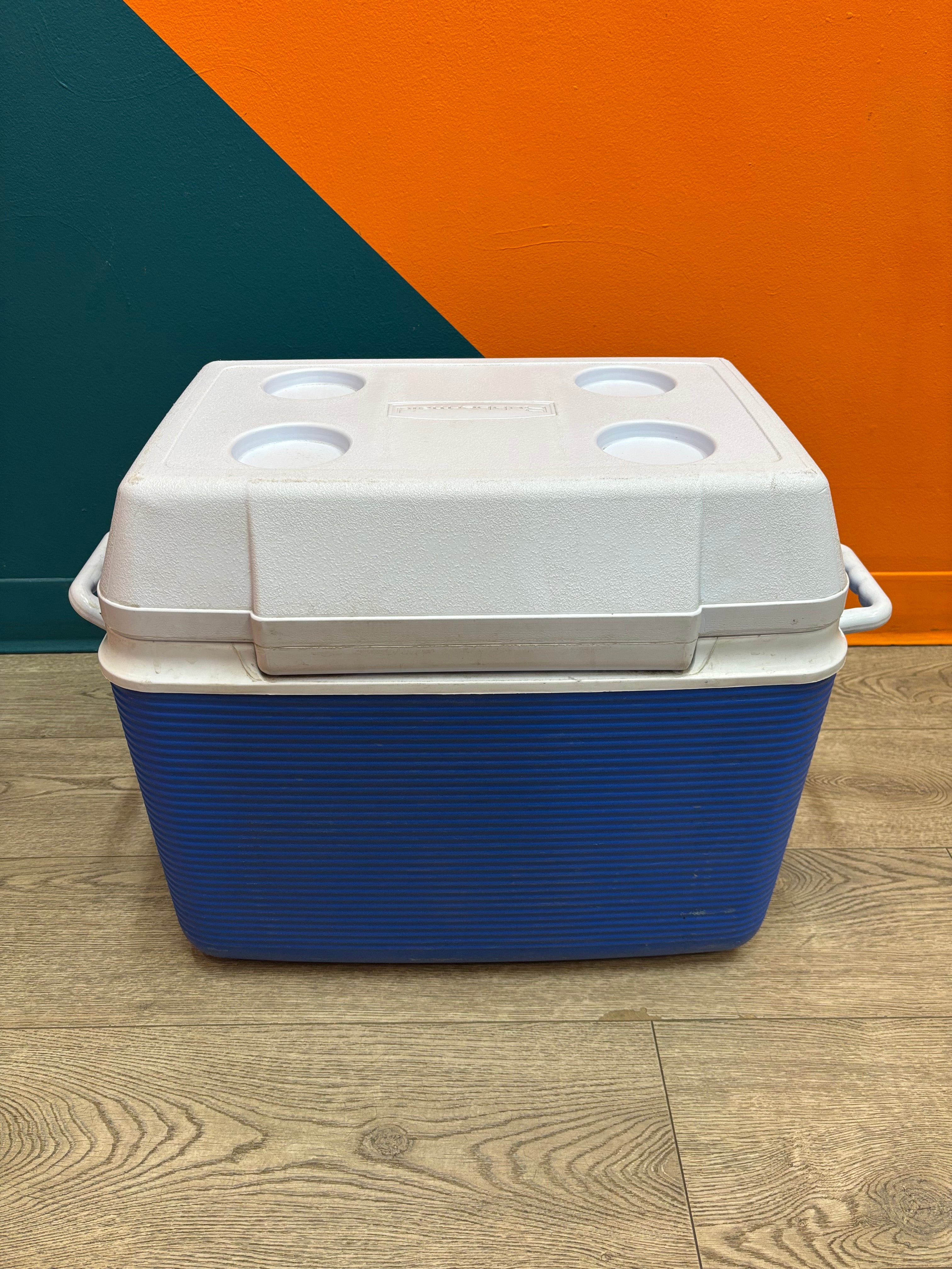 Blue & White 195L Rubbermaid Cooler