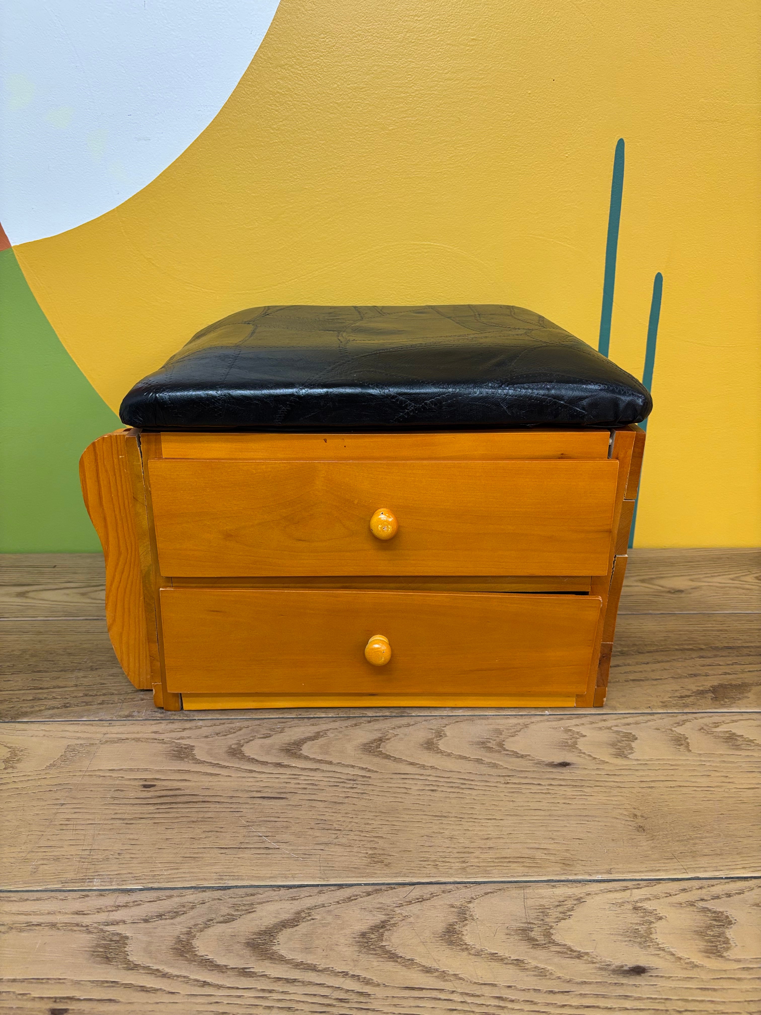 Wood Sewing Footstool