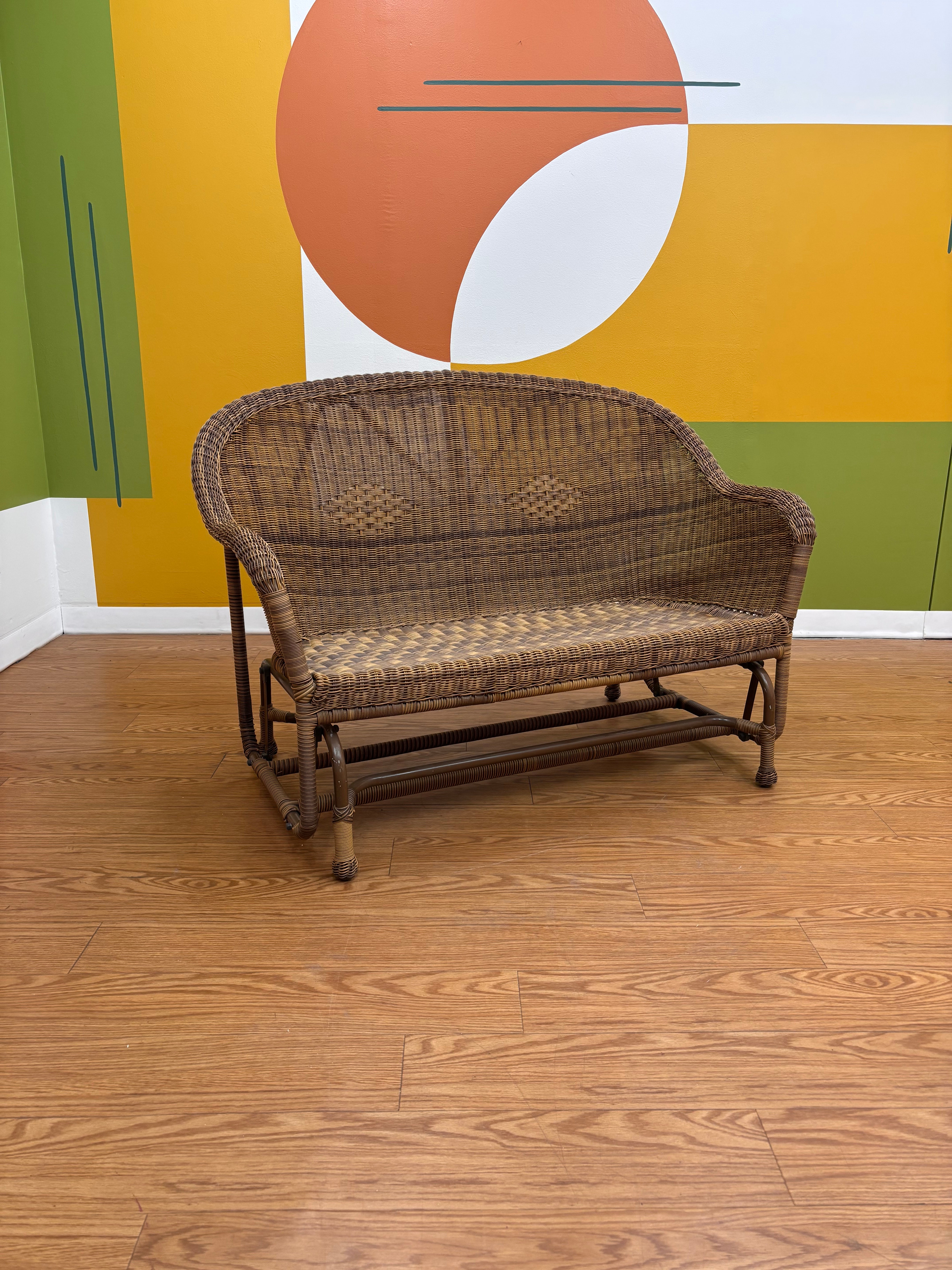 Wicker Loveseat Glider