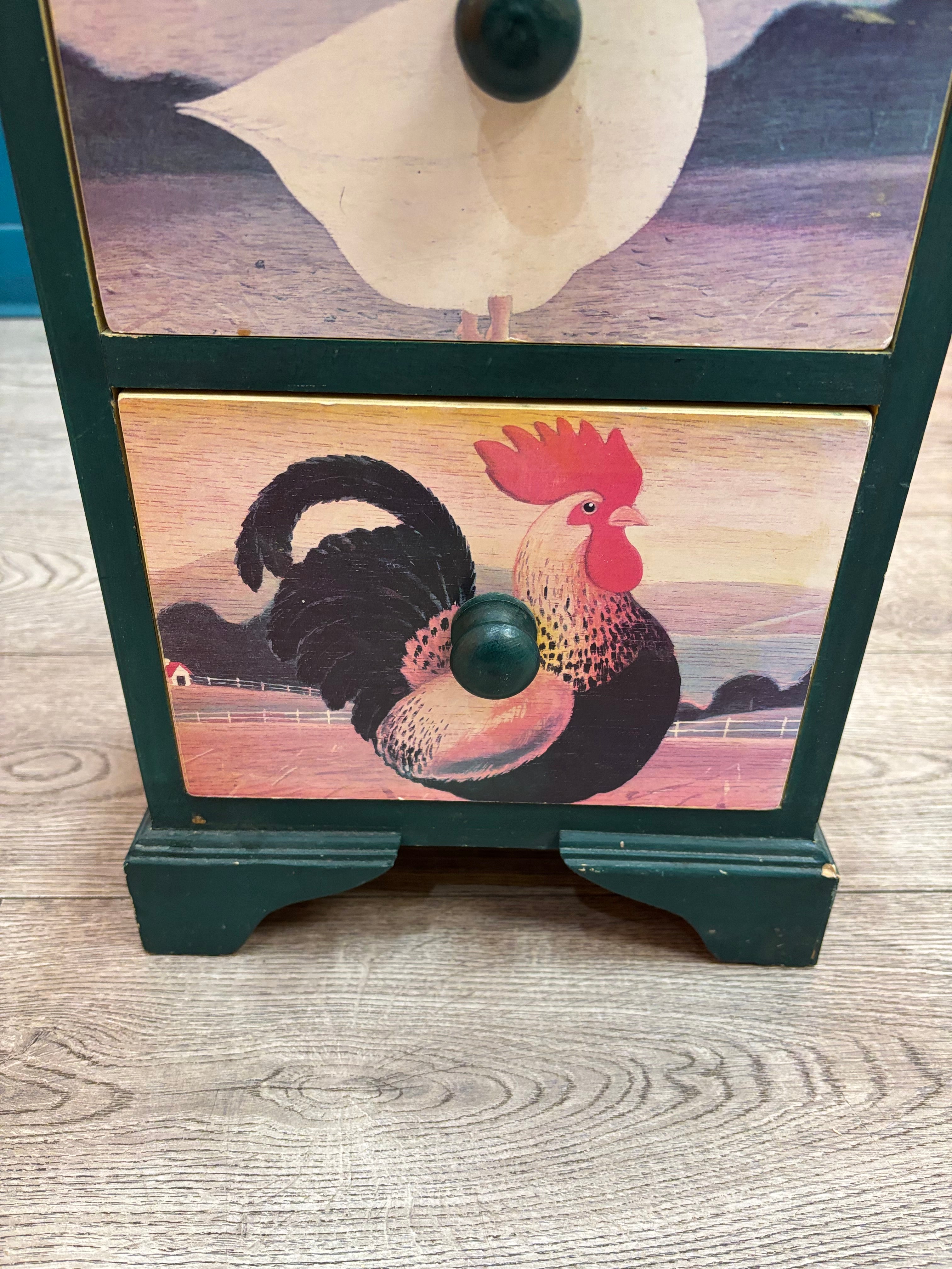 3 Drawer Bird Nightstand
