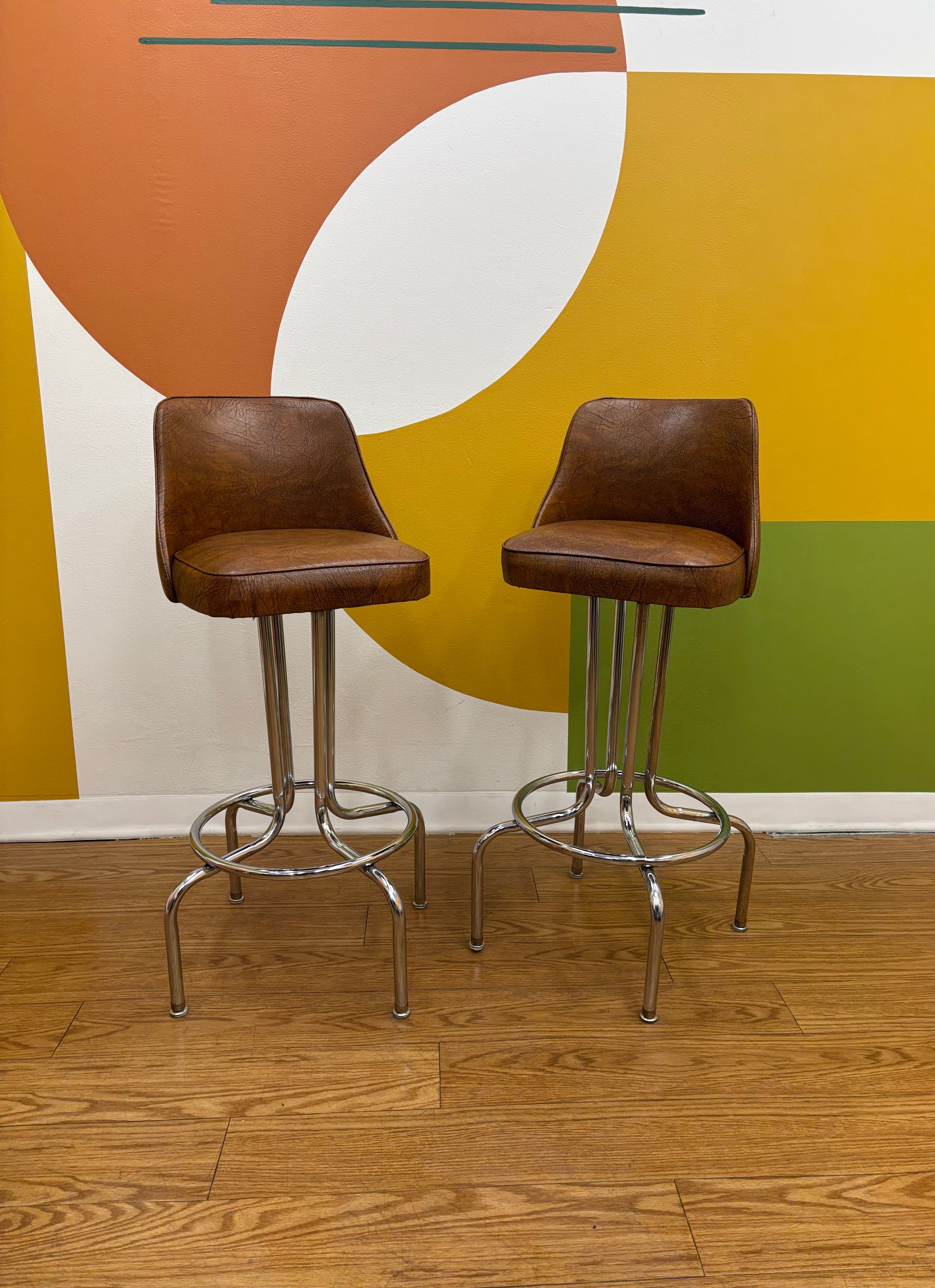 (2) Brown Barstools