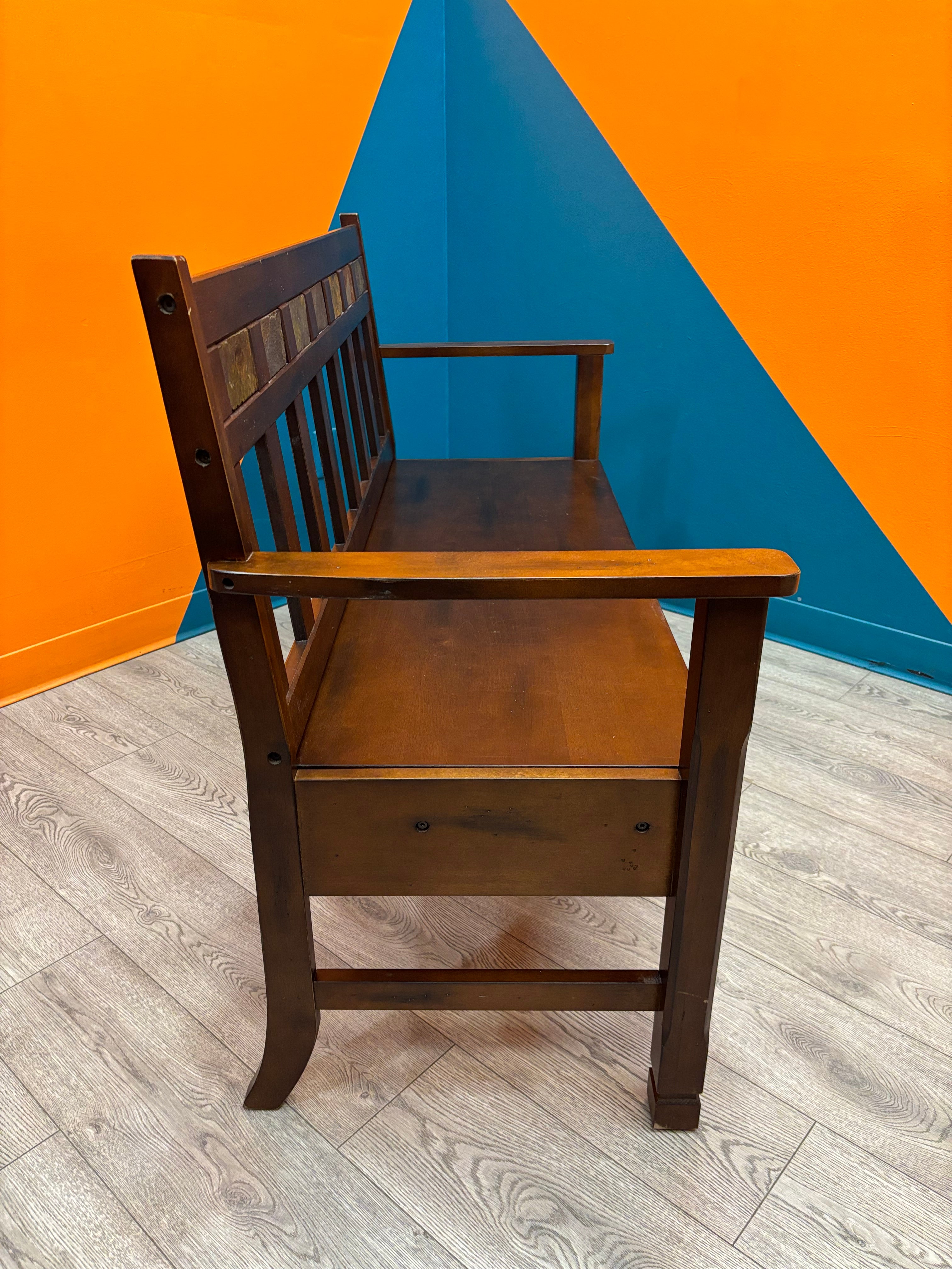 Wood Bench with Storage