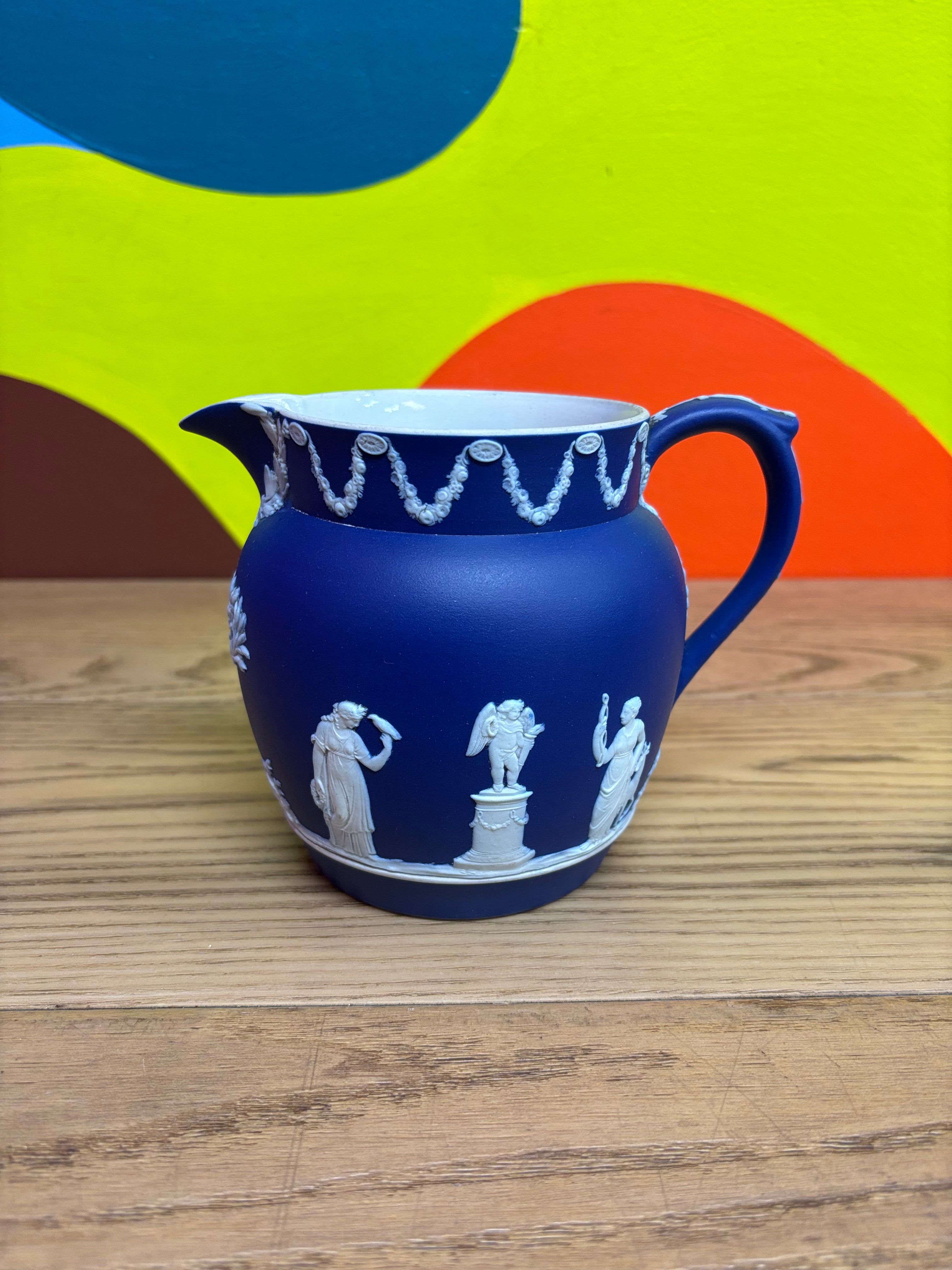 Wedgwood Blue Jasperware Pitcher