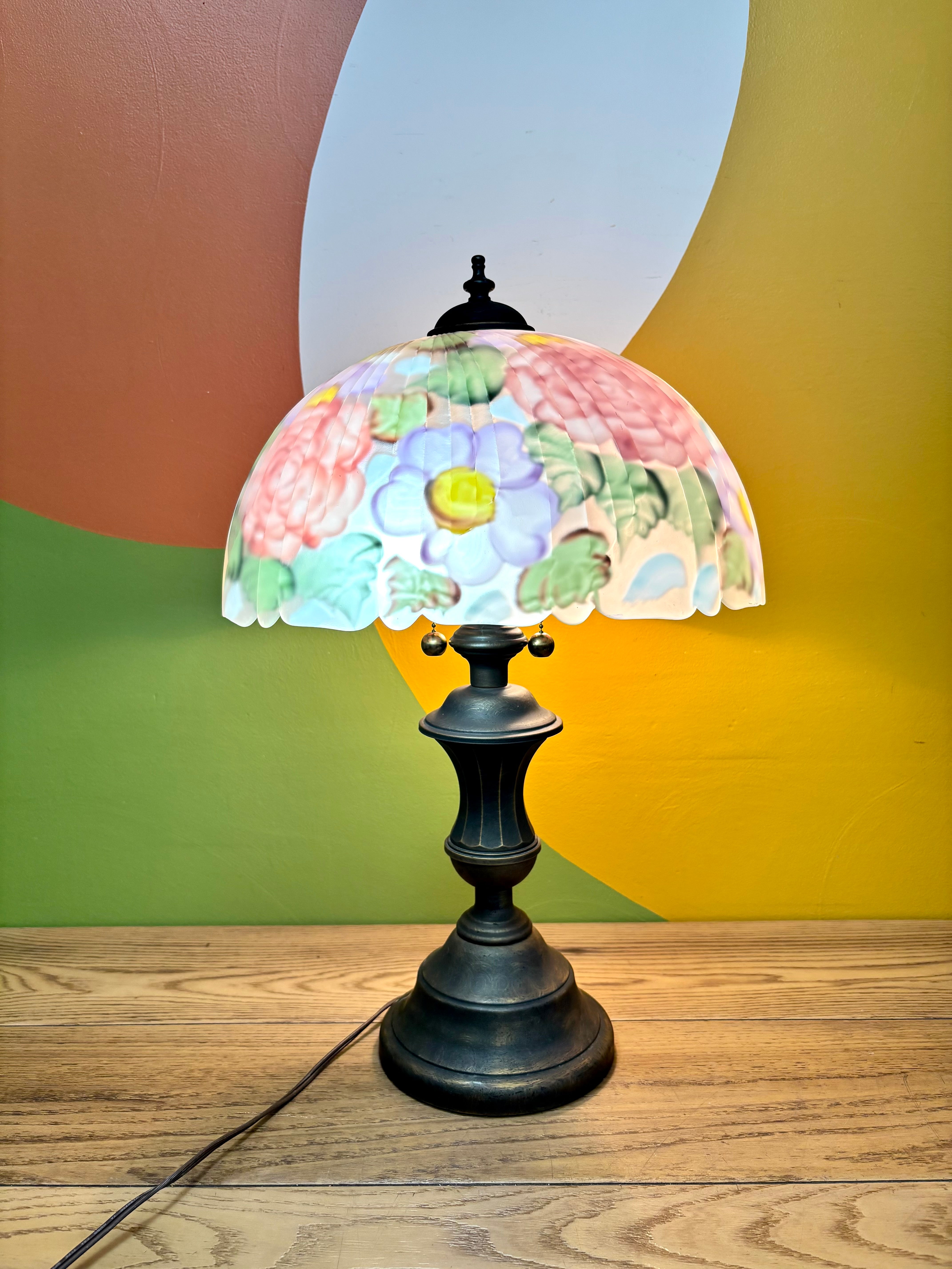 Reverse-Painted Table Lamp