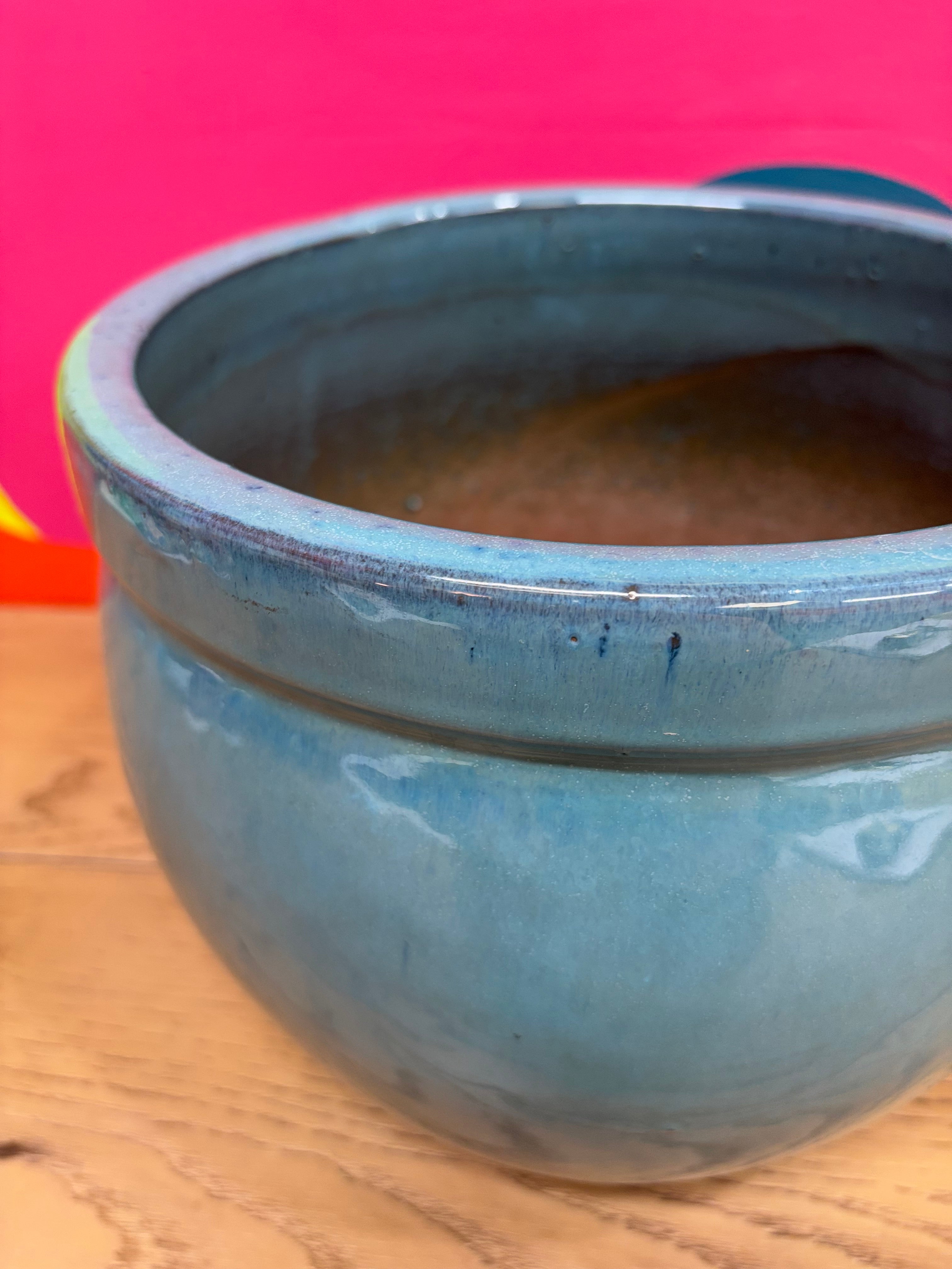 Ceramic Blue Plant Pot