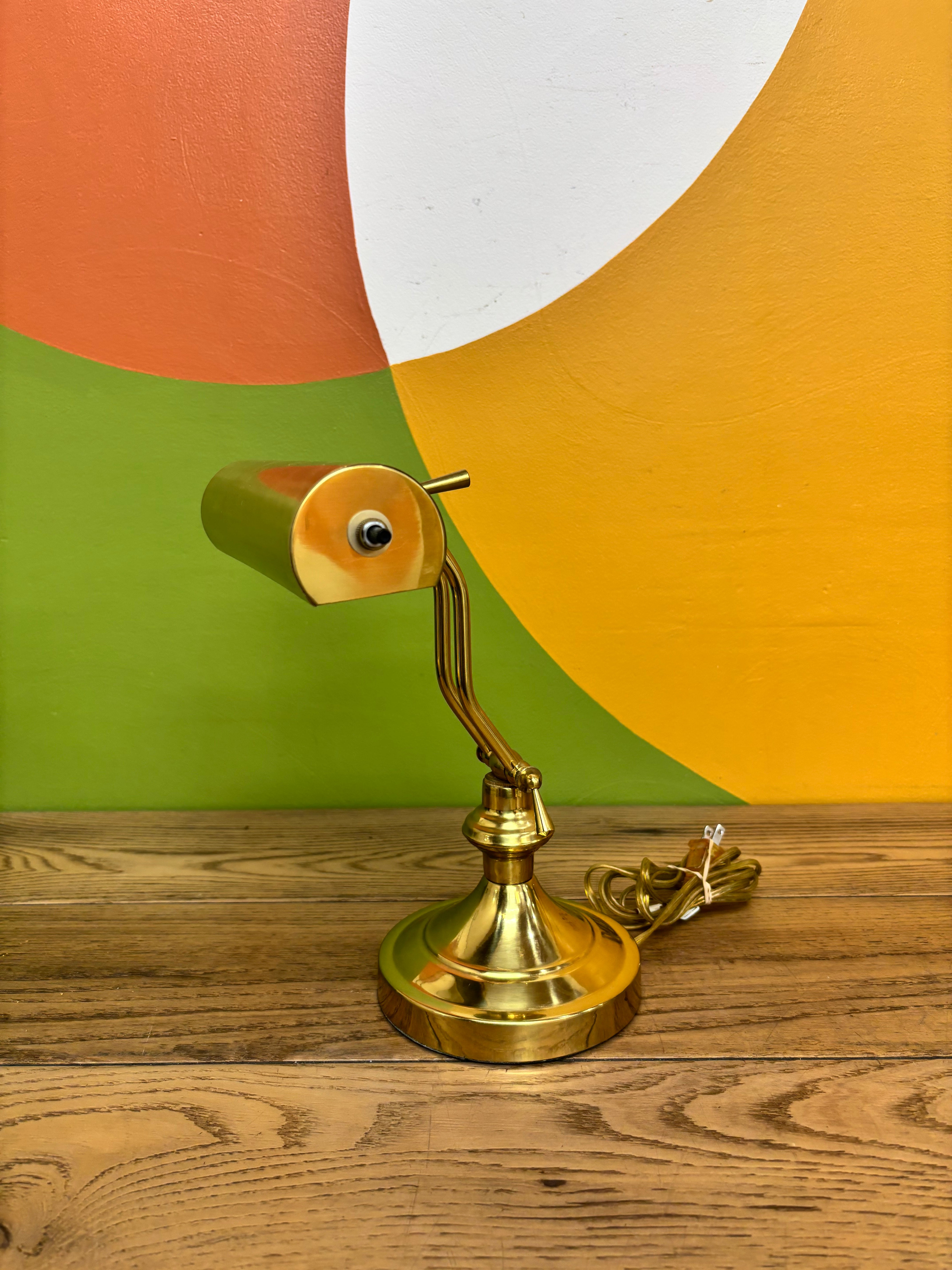 Gold Metal Bankers Lamp