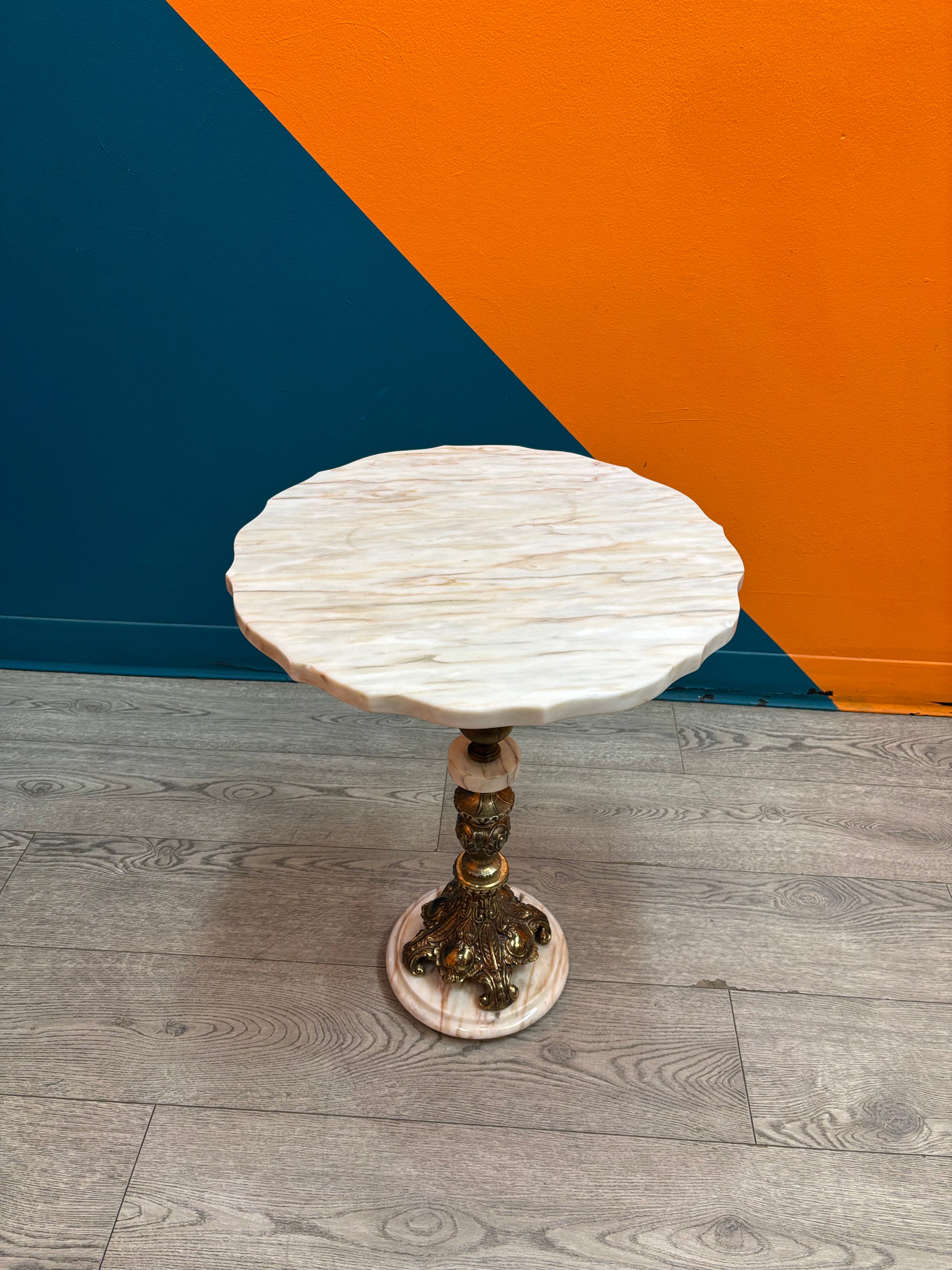 Round Marble Top Side Table