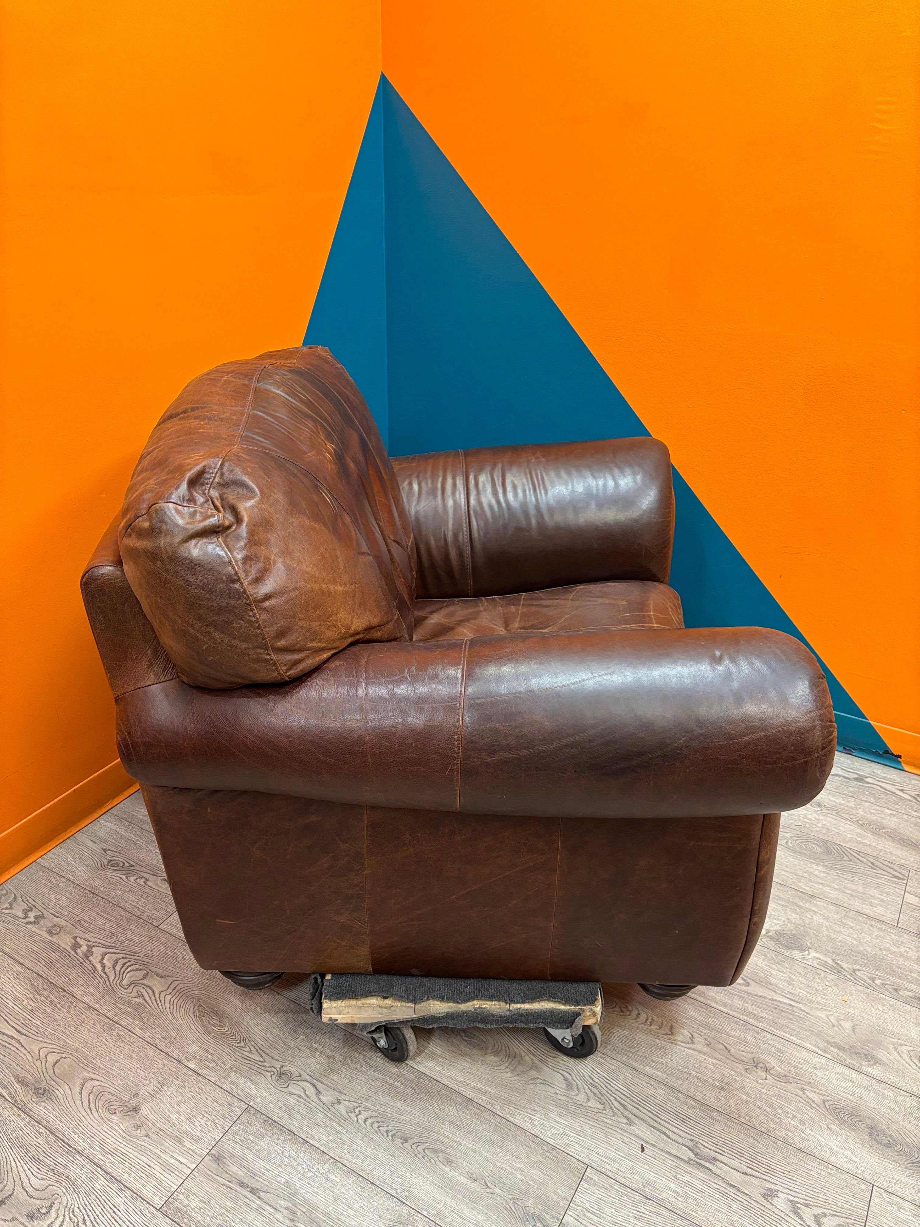 Italsofa Brown Leather Chair