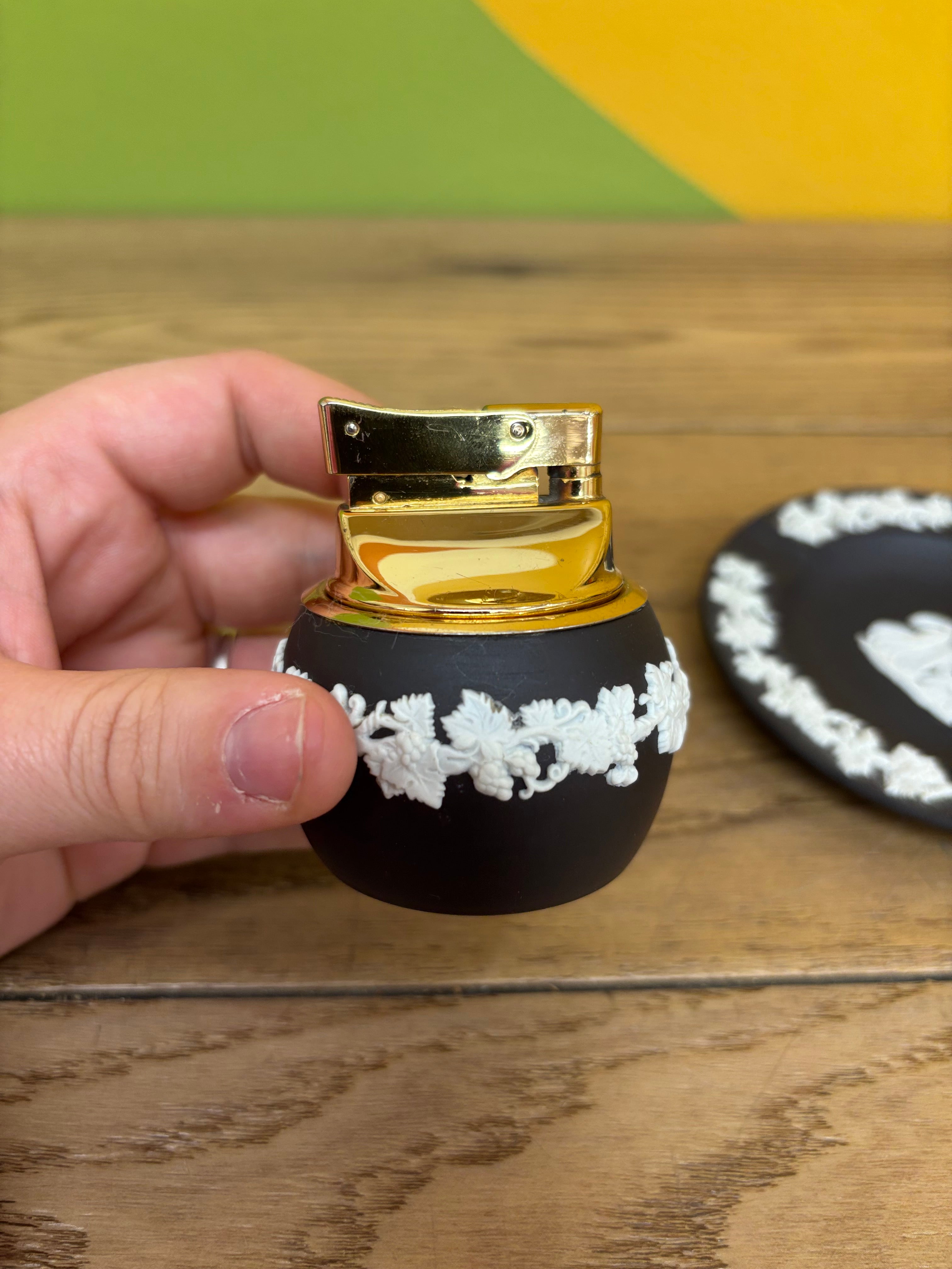 Wedgwood Black Jasperware Table Lighter