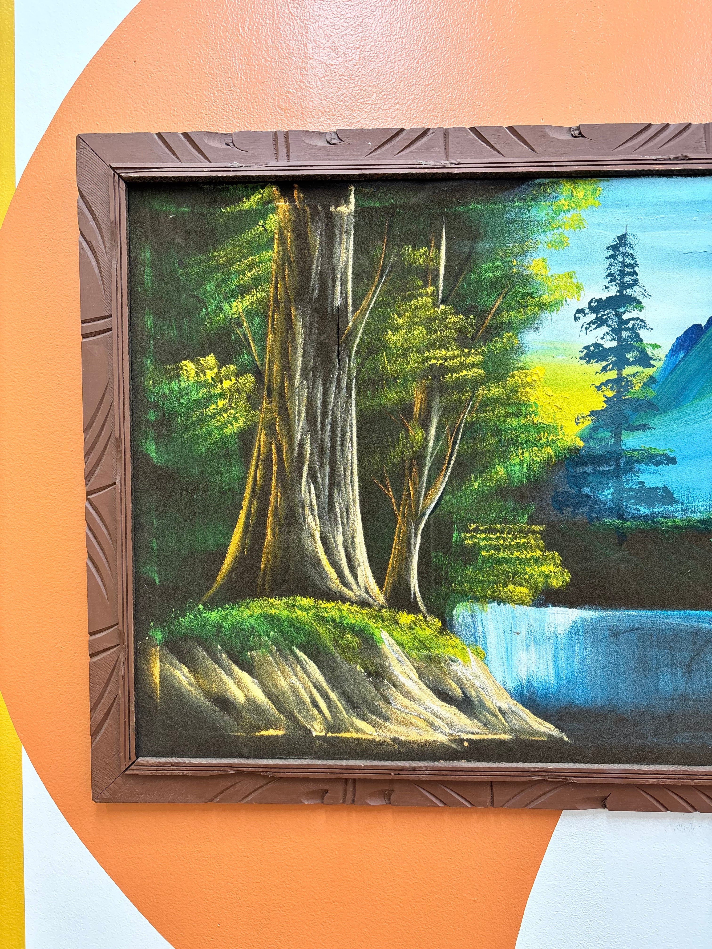 Large Framed Velvet Painting