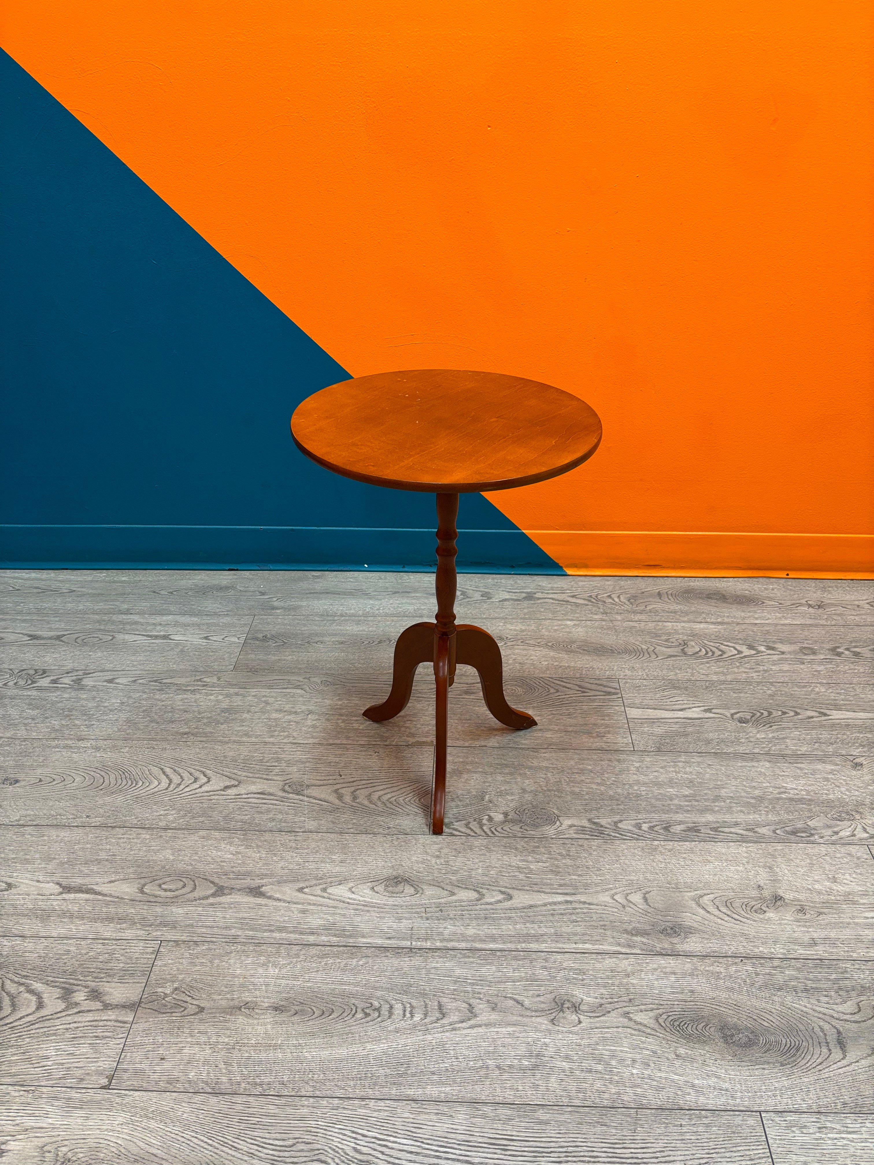 Round Wood Side Table