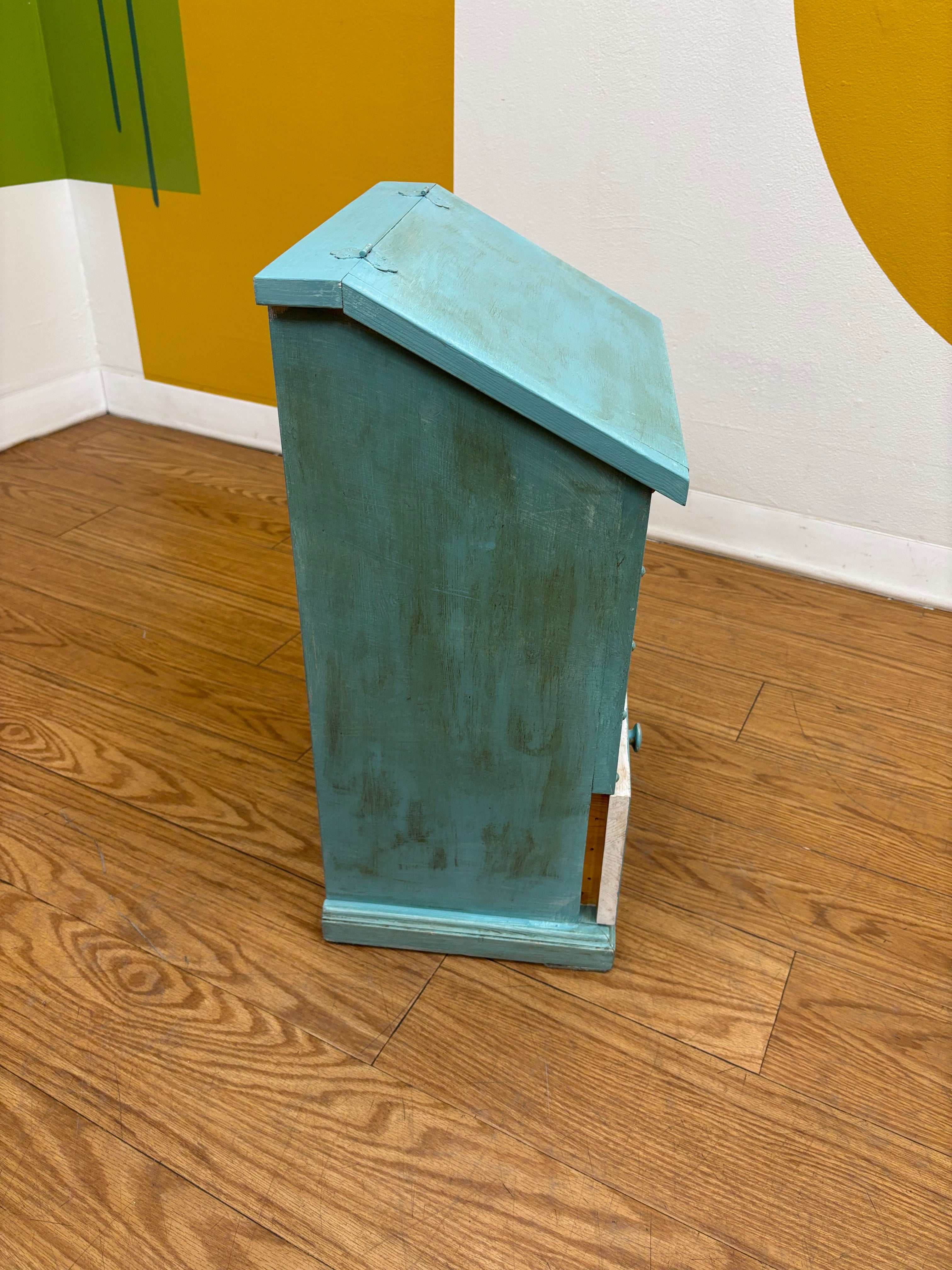 Blue Wooden Onion/Potato Storage