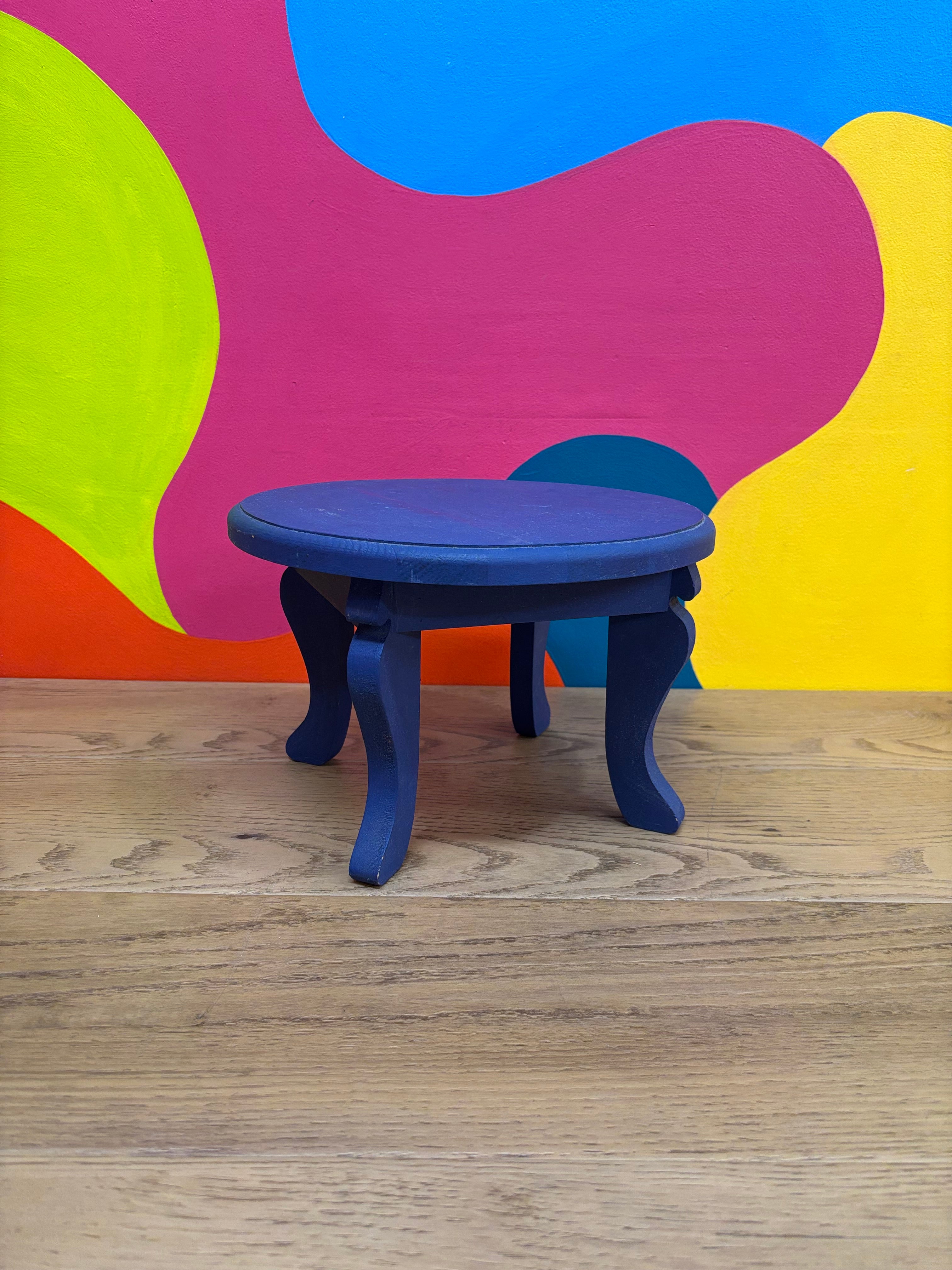 Small Navy Blue Wooden Table