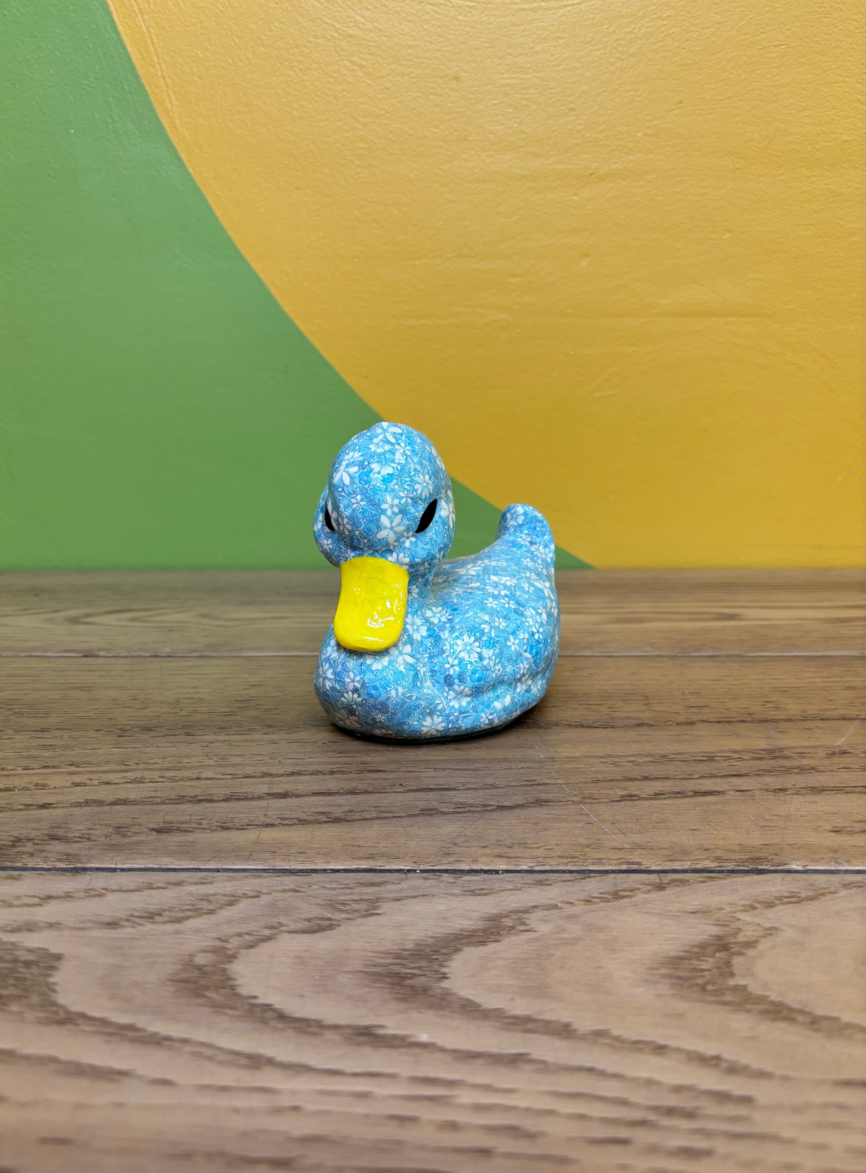 Floral Blue Duck