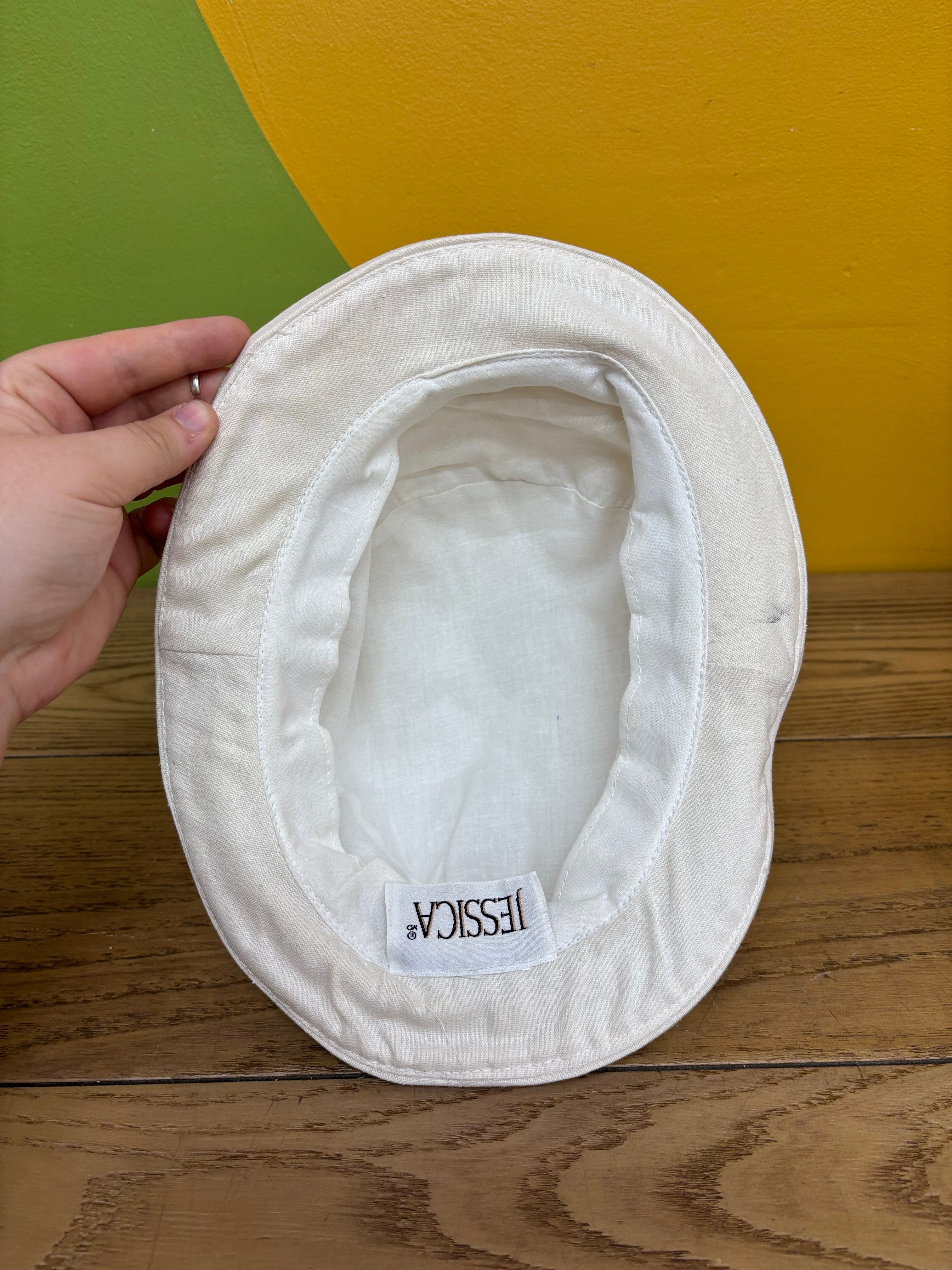 Blue & White Embroidered Bucket Hat