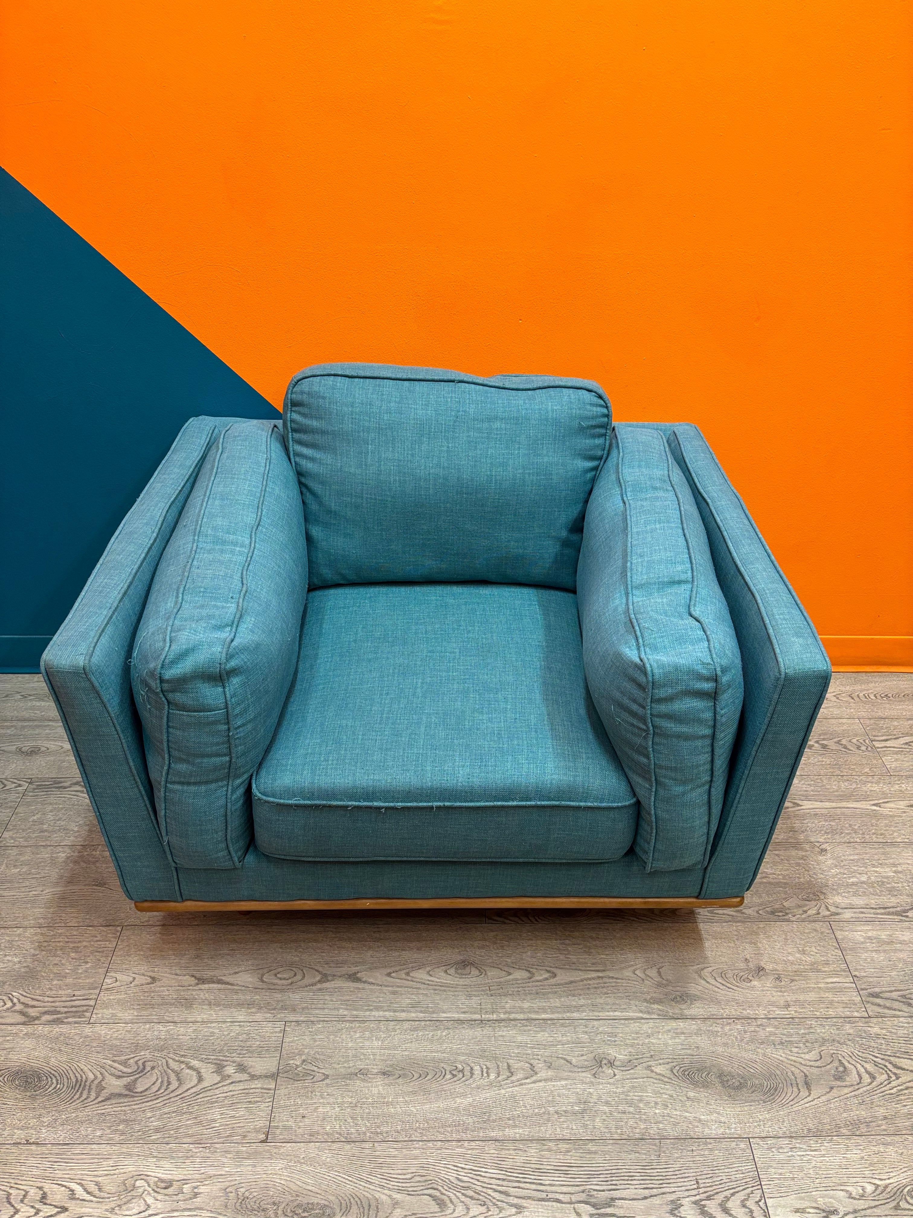 Oversized Teal Armchair