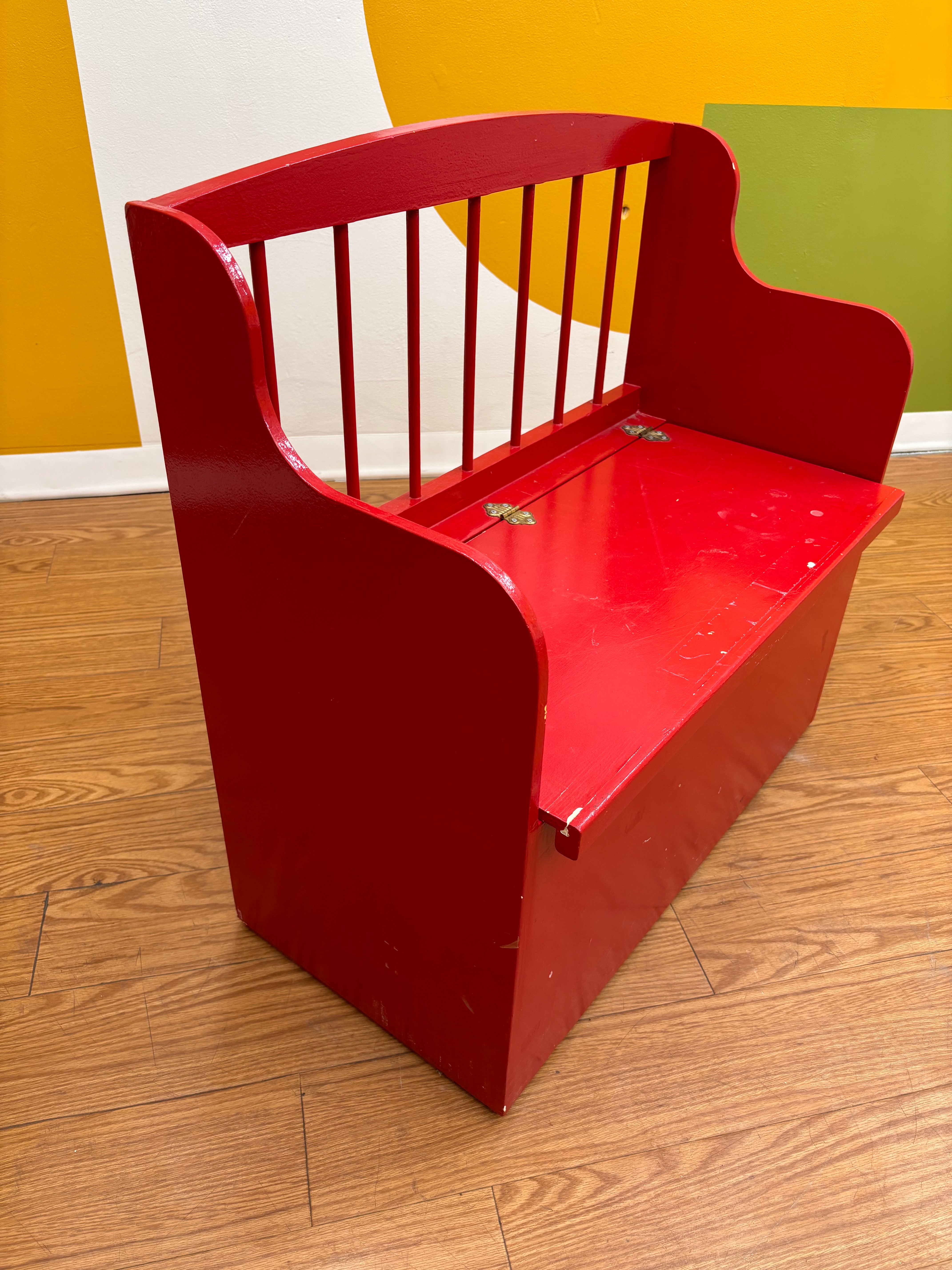 Red Wood Bench