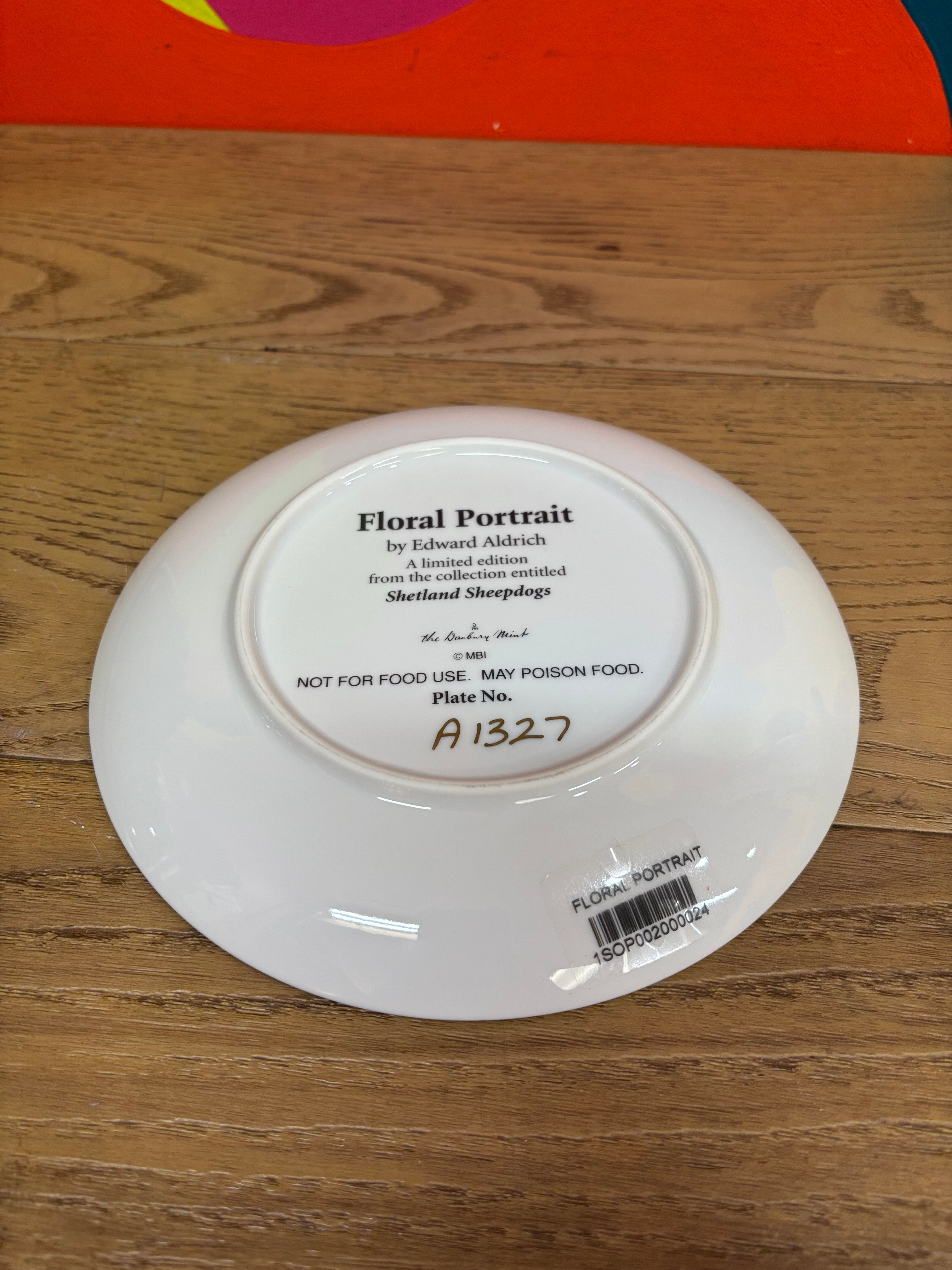 Danbury Mint Decorative Plate - Floral Portrait