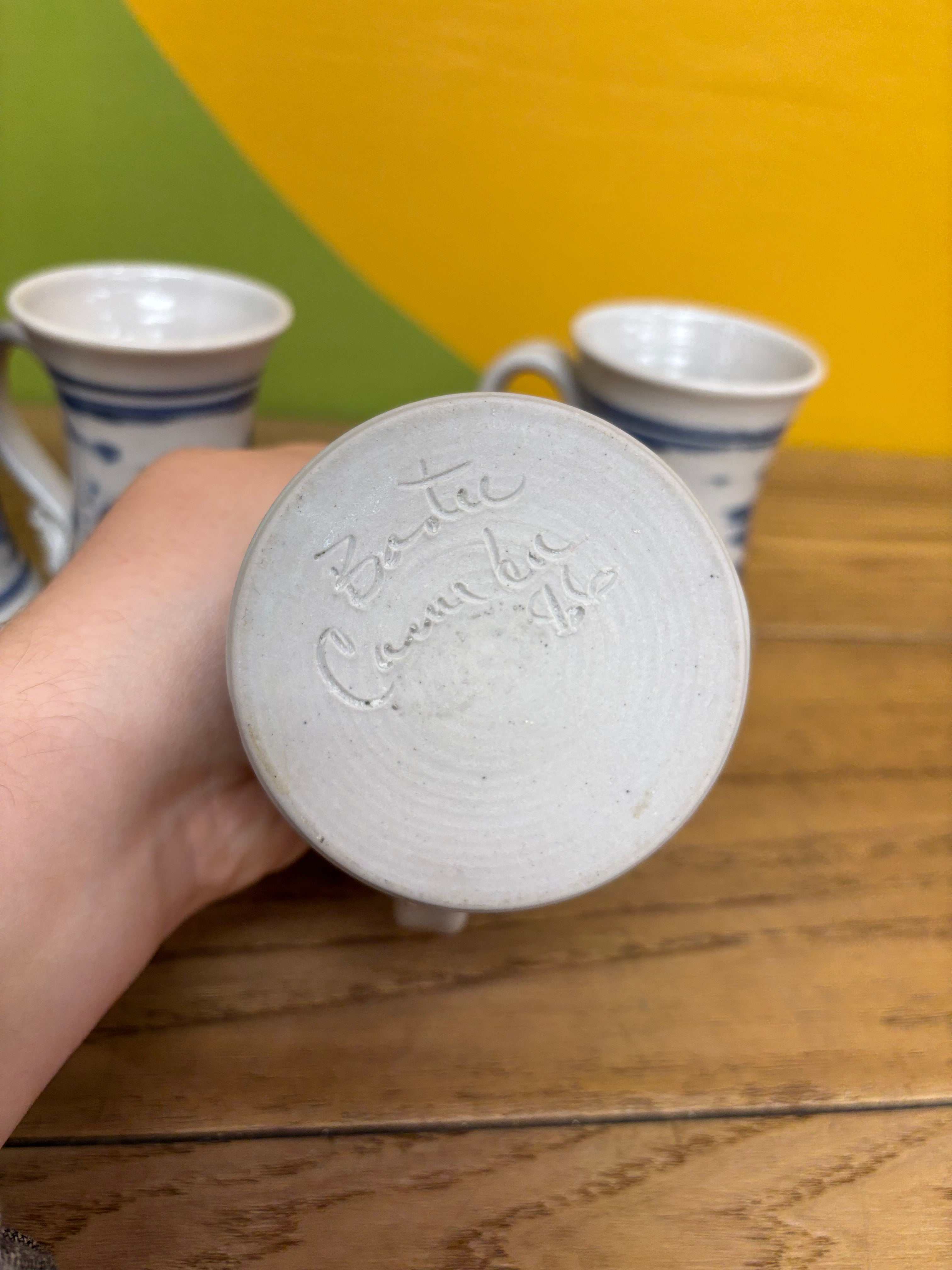 (4) Blue & White Mugs