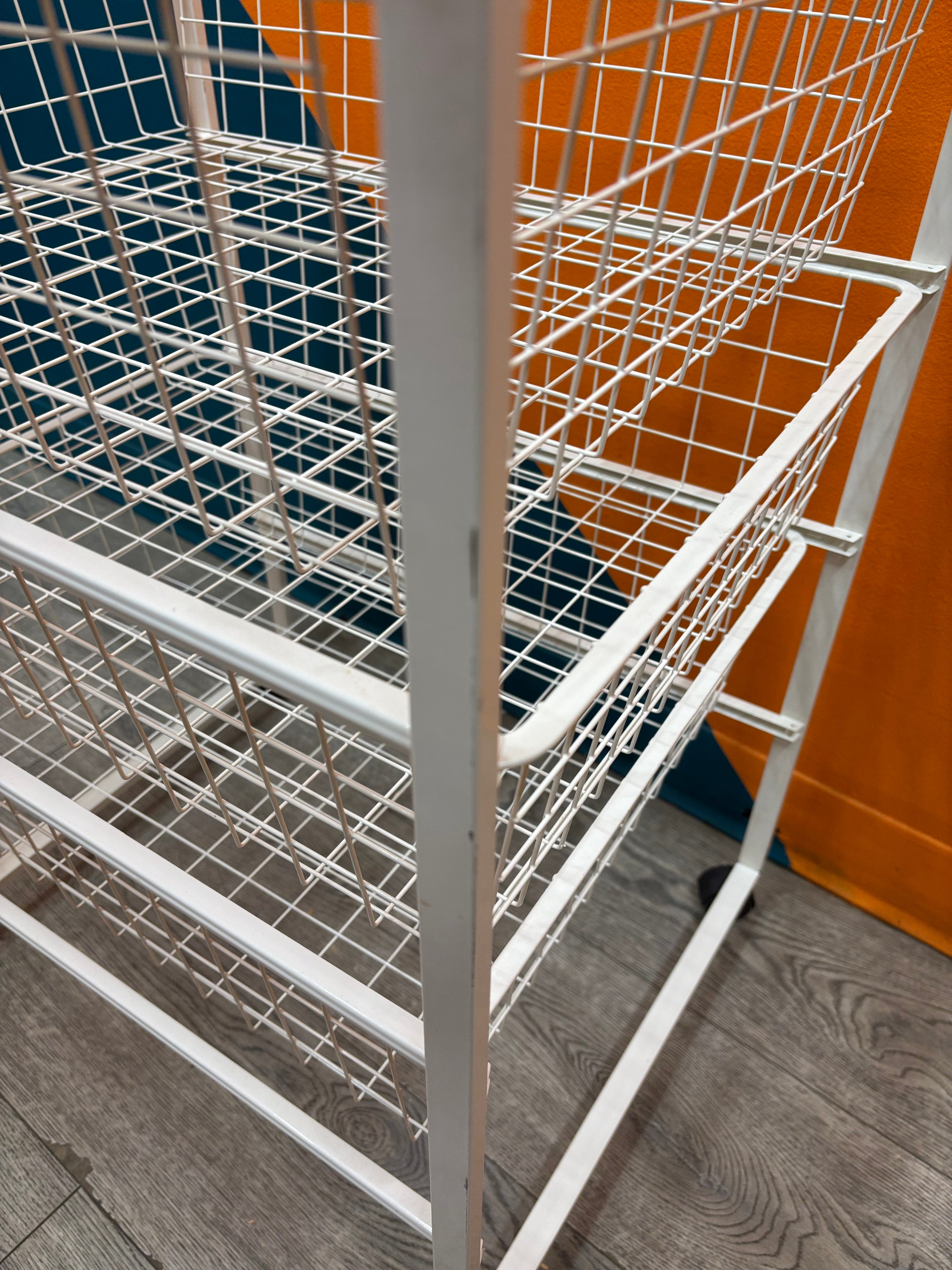 White Wire Basket Storage