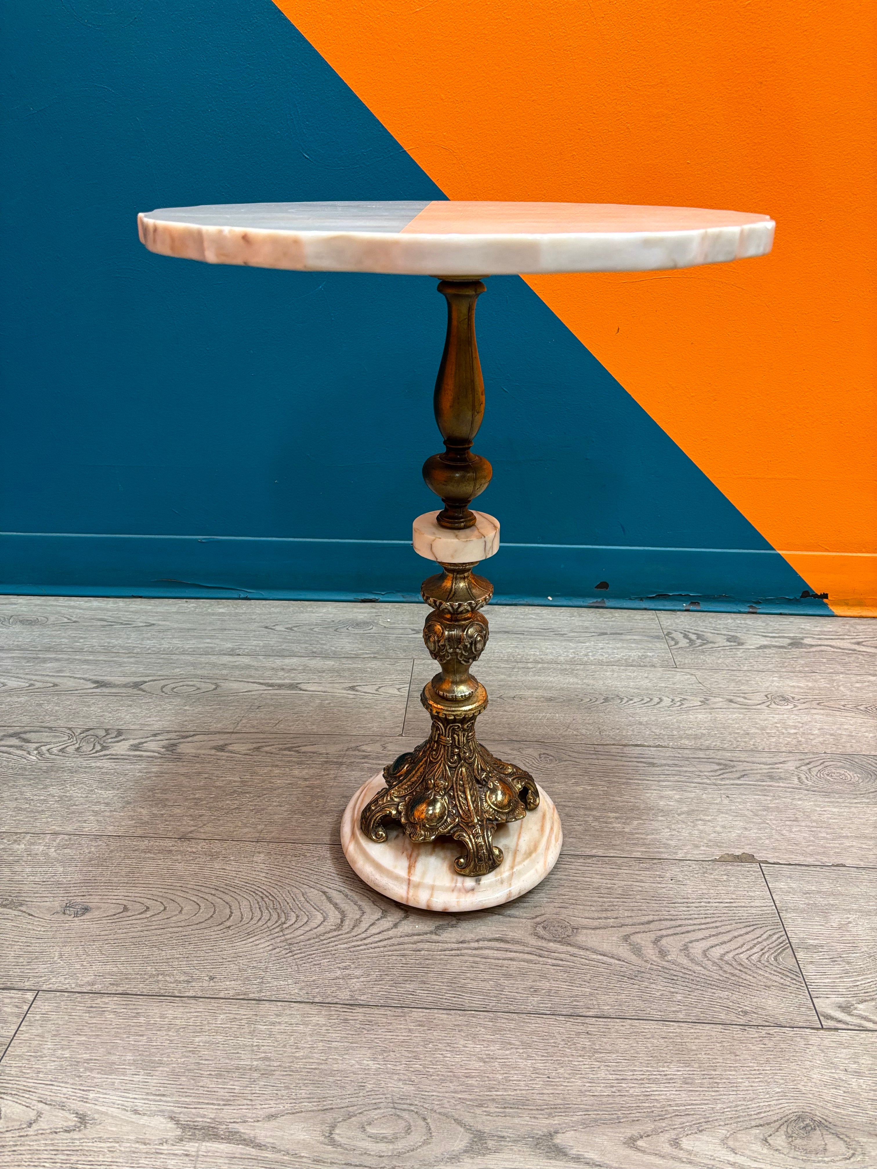 Round Marble Top Side Table